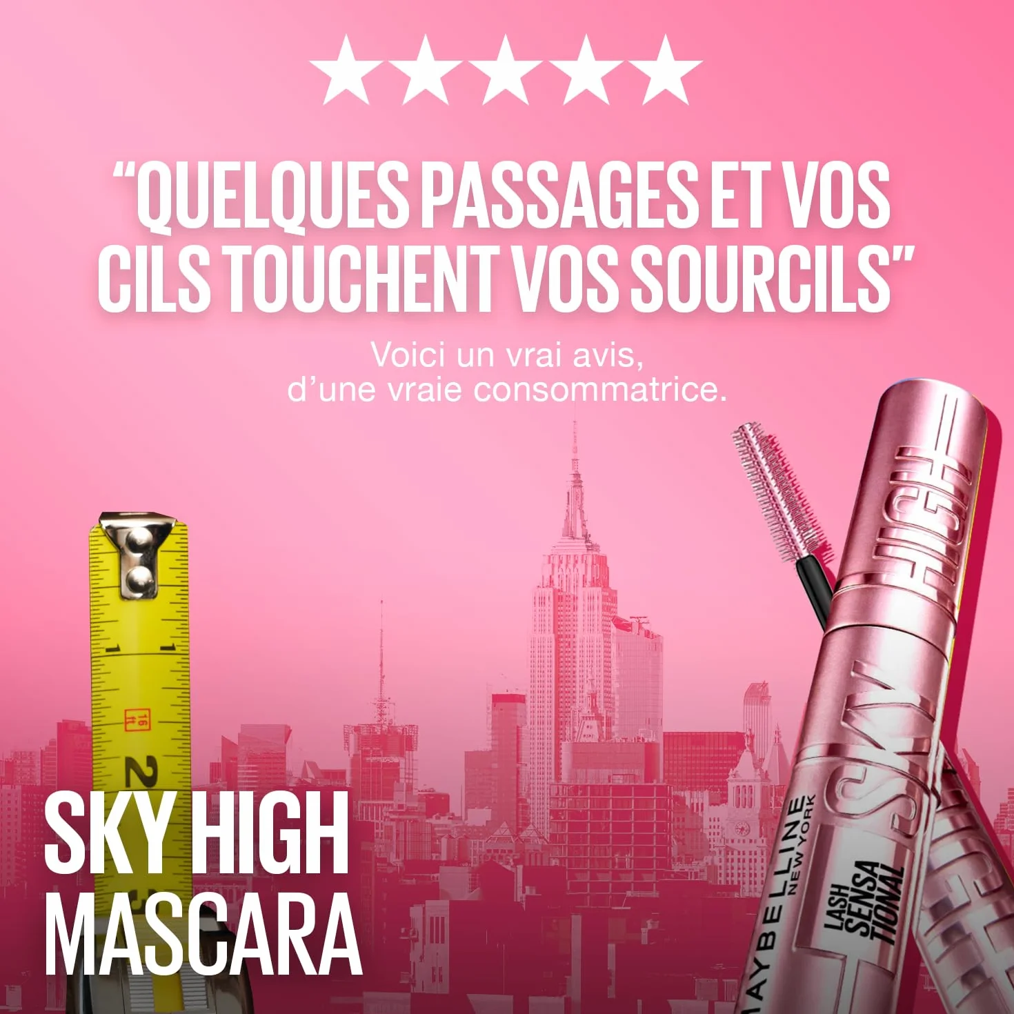 MAYBELLINE NEW YORK Coffret Maquillage Yeux & Lèvres Mascara Volum' Express Over The Top Eyeliner Noir Lasting Drama Baume à Lèvres Baby Lips x 2