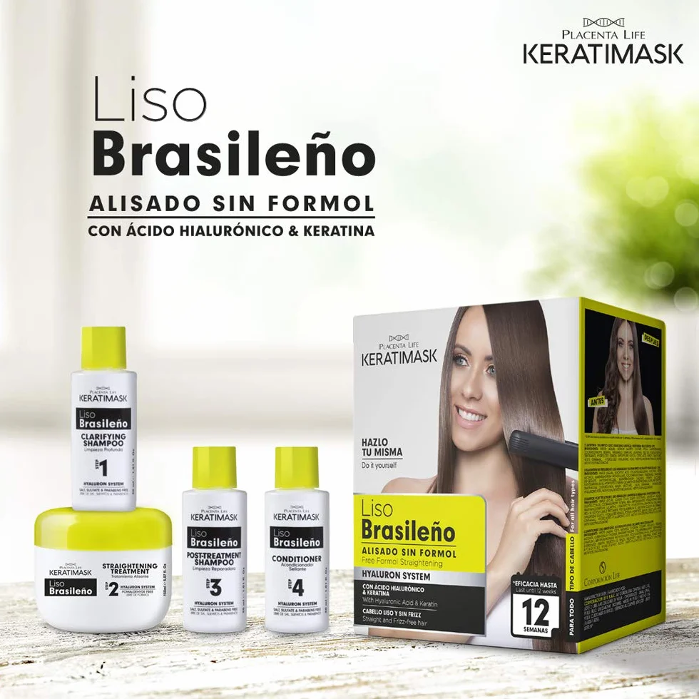 Kit de lissage brésilien Keratimask Be Natural, lot de 3 x 380 g
