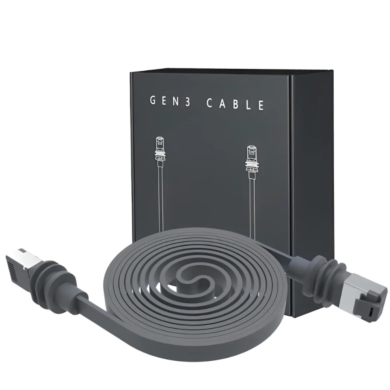 Elfcam - 30m Câble Ethernet Plat Cat 6A pour Starlink Gen 3 et Mini – 10Gbps, RJ45, IP68 Étanche, 9.2x3.2mm, Intérieur/Extérieur, Haute Vitesse et Flexible pour Installation Murale
