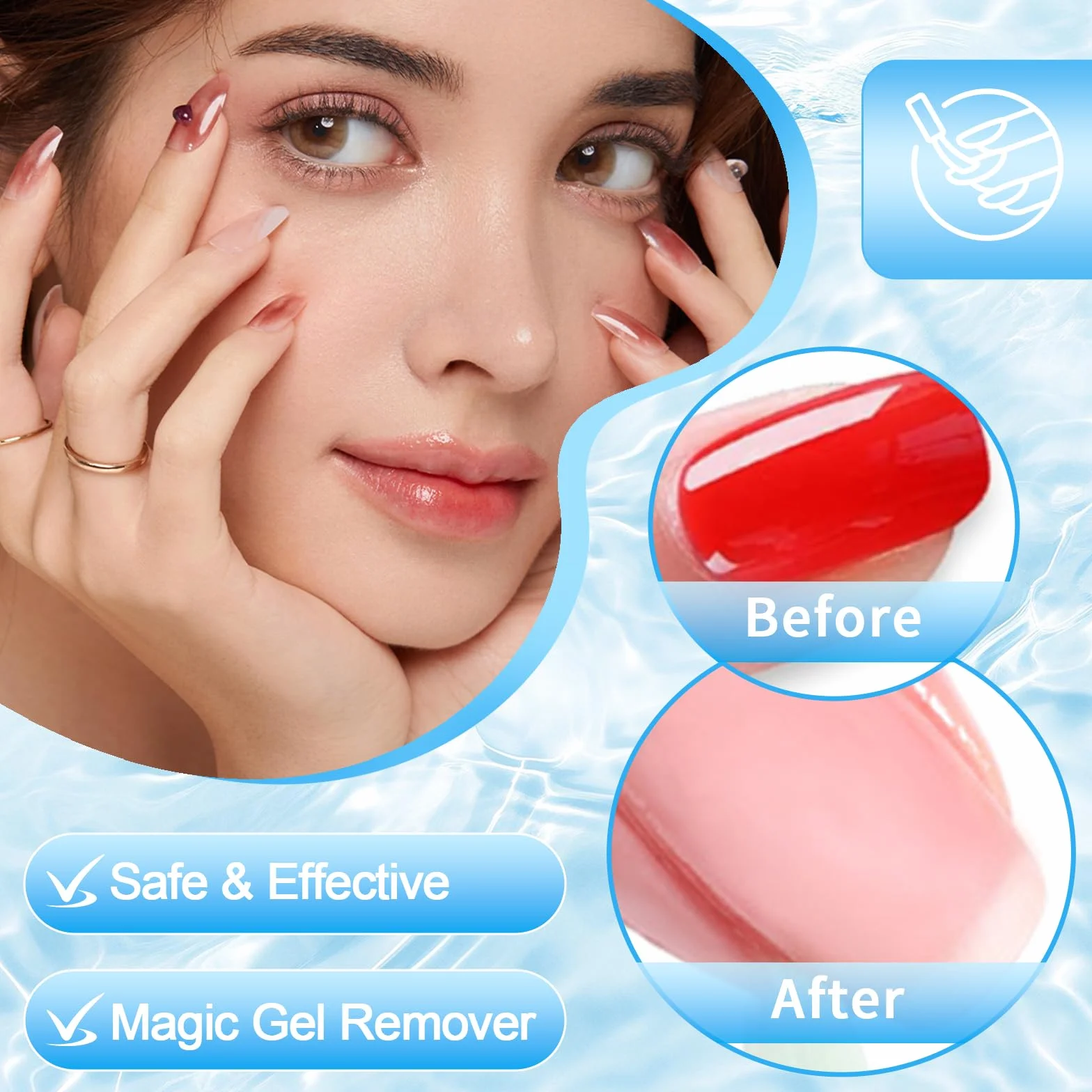 Kit Dissolvant Vernis Semi Permanent Gel 15ML