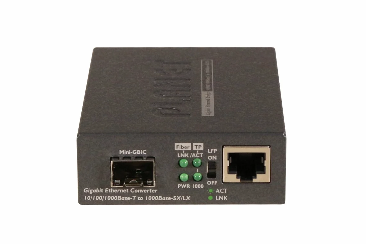PLANET GT805A convertisseur de Support réseau 1000 Mbit/s Multimode Noir