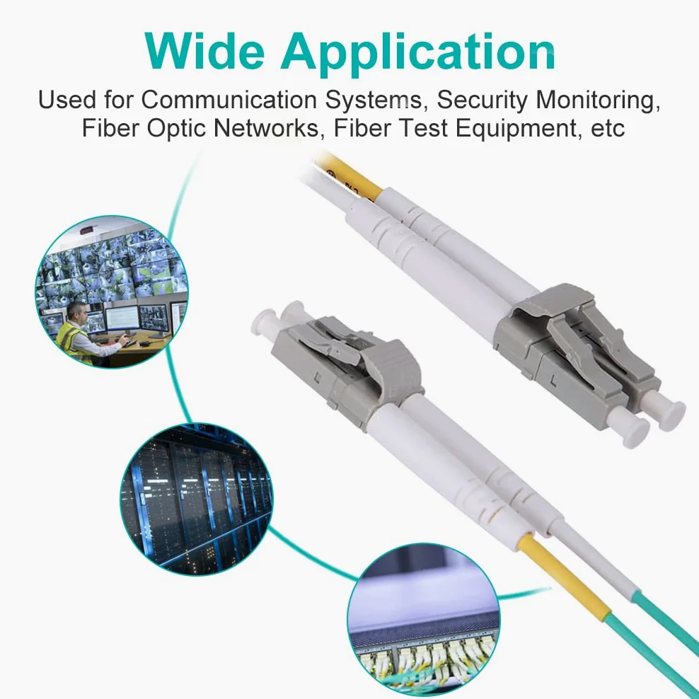 Lot de 10 câbles de raccordement en fibre OM3 LC vers LC, 10 Go, multimode Duplex LC-LC UPC MMF 50/125um, LSZH, vert, pour émetteur-récepteur SFP, routeur, réseau de fibre, 3 m