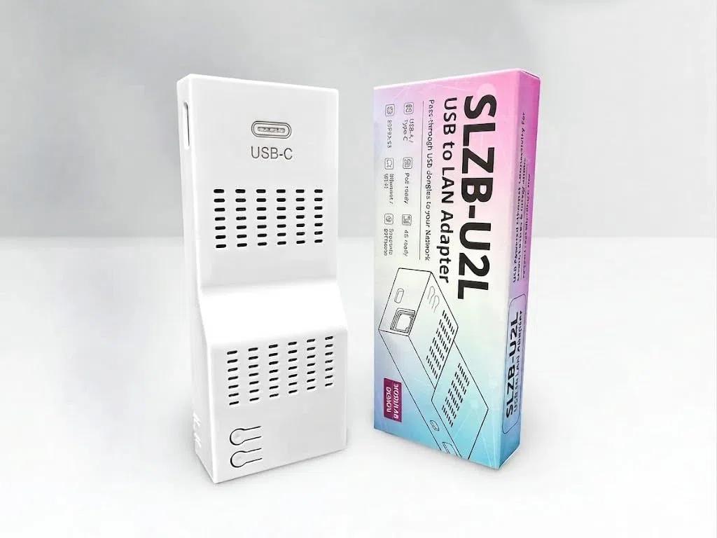 SLZB-U2L Passerelle USB vers réseau pour Home Assistant, Zigbee2MQTT & Z-Wave JS, adaptateur Ethernet Wi-Fi pour clés USB Zigbee, Thread, Z-Wave, LoRa et 433 MHz