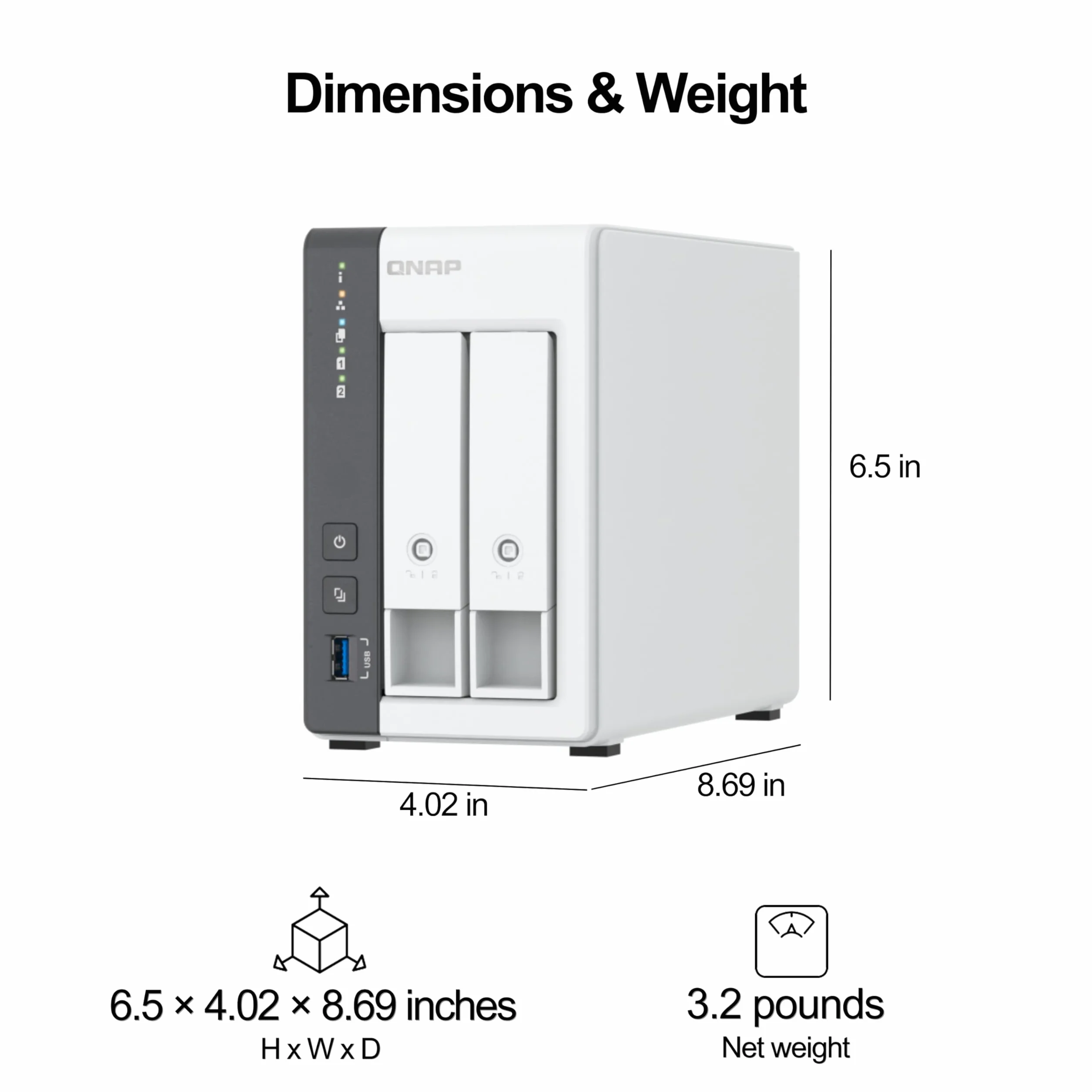Qnap TS-216g Server NAS 2 Alloggiamenti Sata 6gb/s