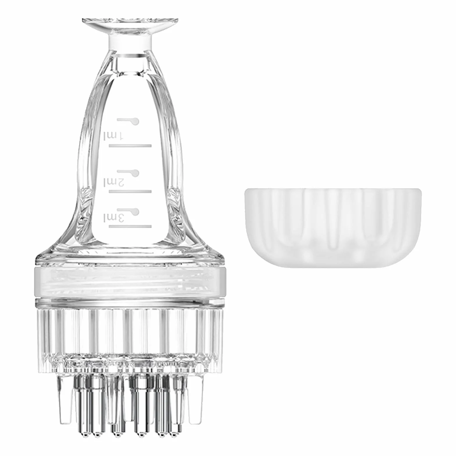 Applicateur Huile Cheveux avec Brosse Massage Cuir Chevelu, Flacon Transparent Soin Capillaire, Outil Précision Sérum Huiles Essentielles