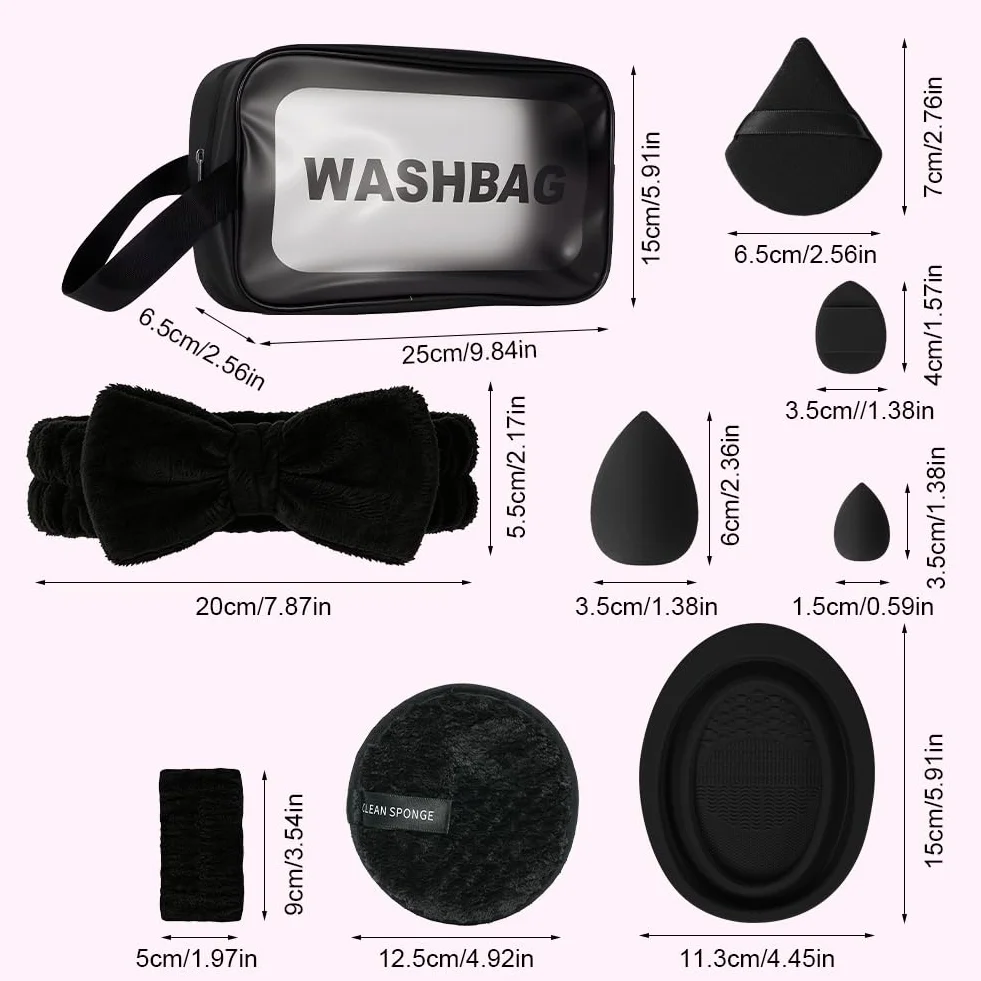Set Pinceaux Maquillage 51 Pièces, Professionnel avec Éponges, Houppettes, Trousse Rangement, Brosse Fond Teint Poudre Blush Yeux Noir