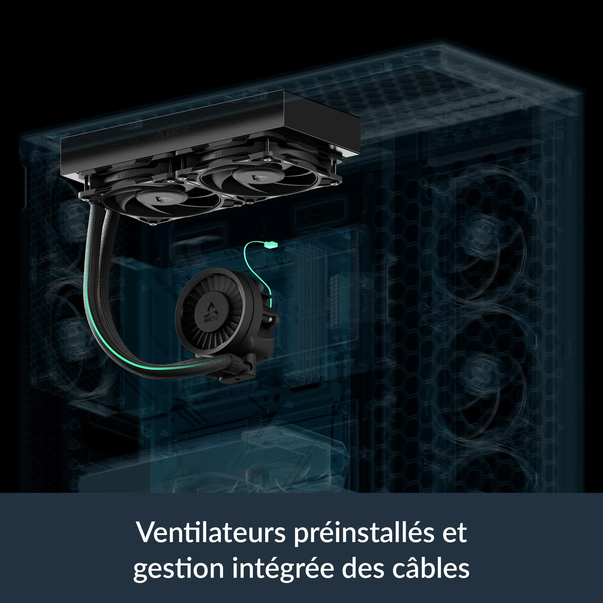 ARCTIC Liquid Freezer III Pro 240 - Refroidisseur CPU AIO 120 mm, Radiateur 38 mm, Pompe PWM, AMD AM5/AM4, Intel LGA1851/1700 - Noir