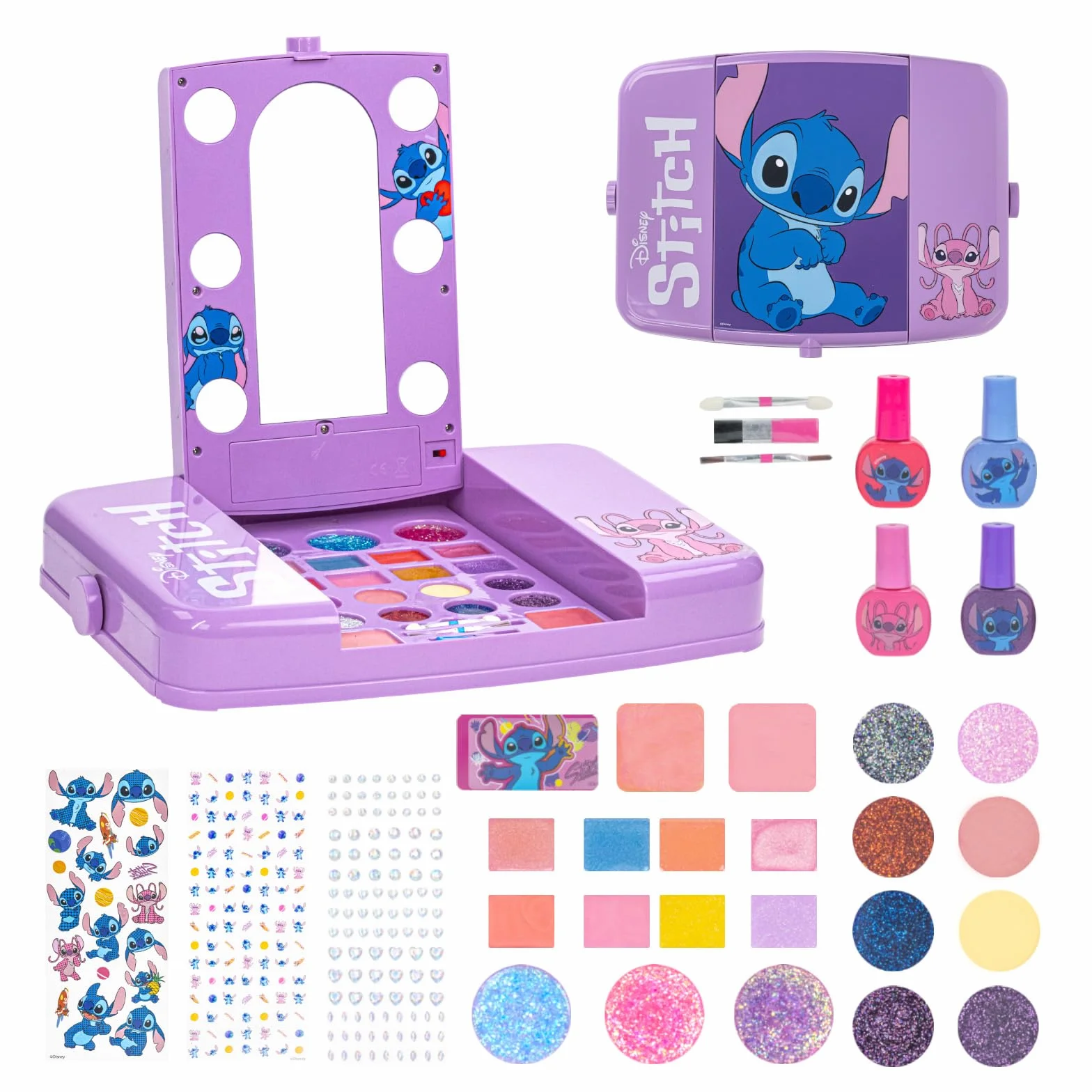 Coffret Maquillage avec Miroir Lumineux Gloss & Vernis
