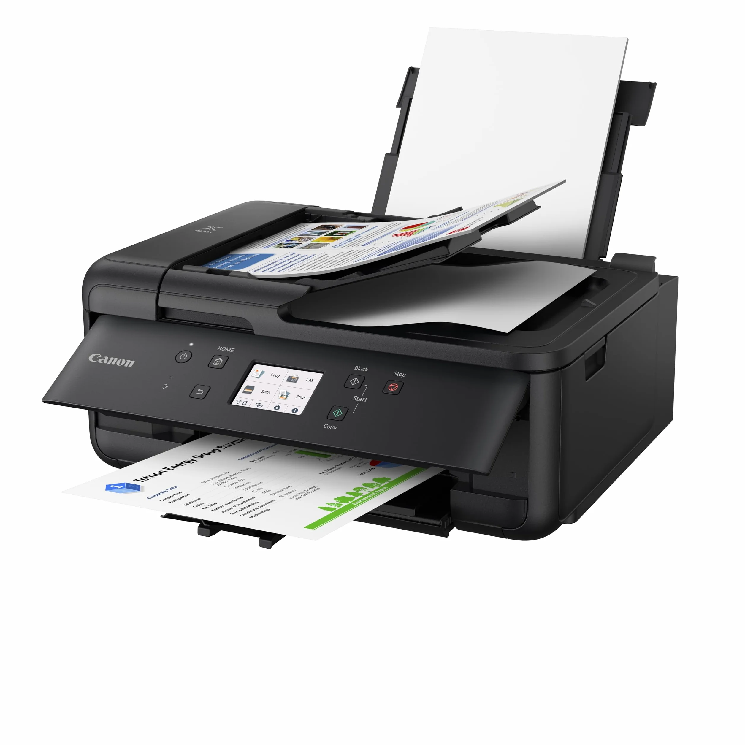 Canon PIXMA TR7650 Imprimante Multifonction A4 WiFi Jet d'Encre Couleur 4 en 1 Scanner Copieur Fax ADF LCD Blanc