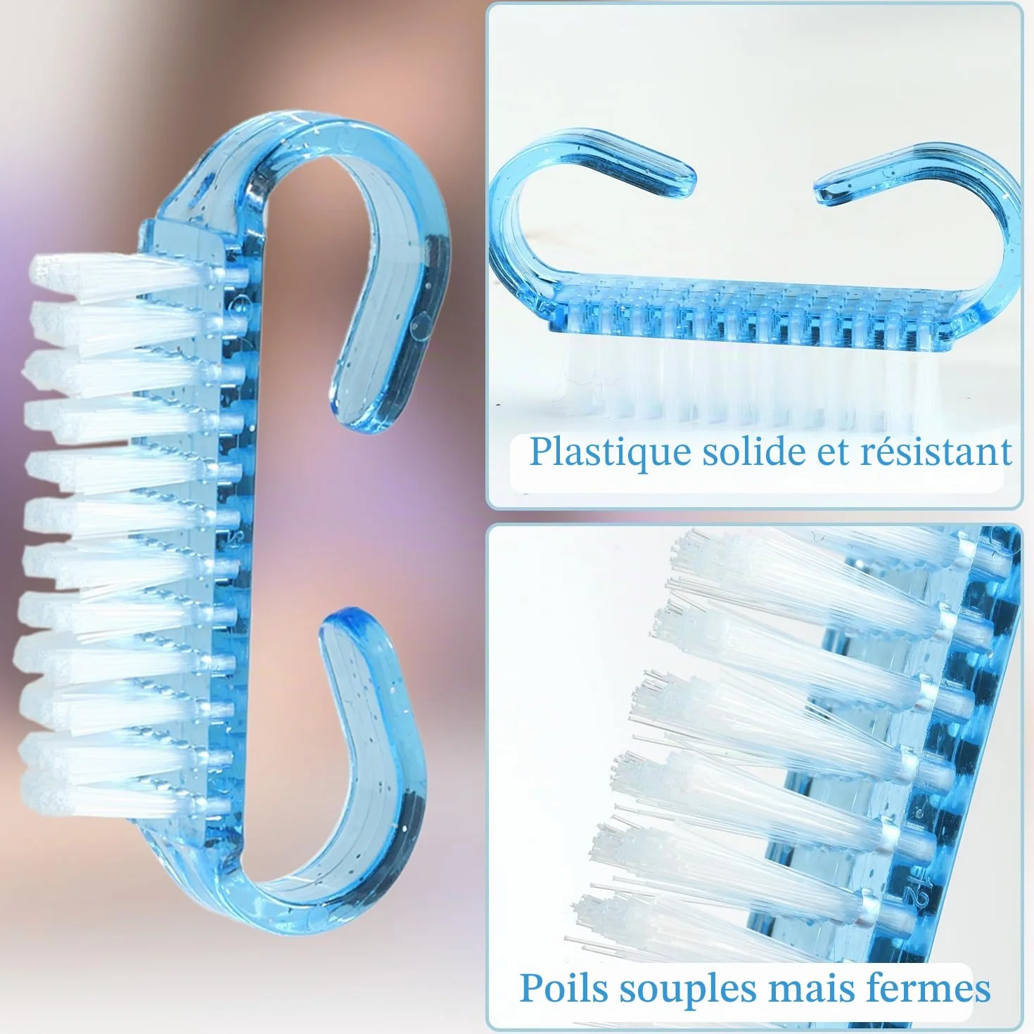 Brosse à Ongles 24 Pièces, Brosse de Nettoyage pour Récurer Les Ongles, Outil Nail Art