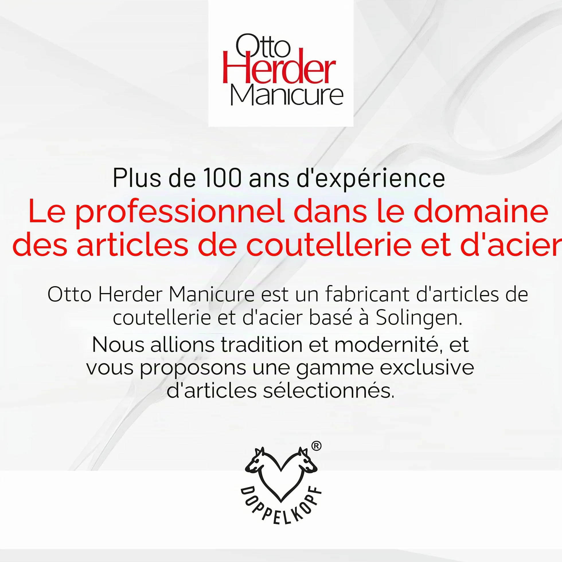 OTTO HERDER Ciseaux à ongles extra longs 19 cm acier inoxydable micro-dents unilatérales
