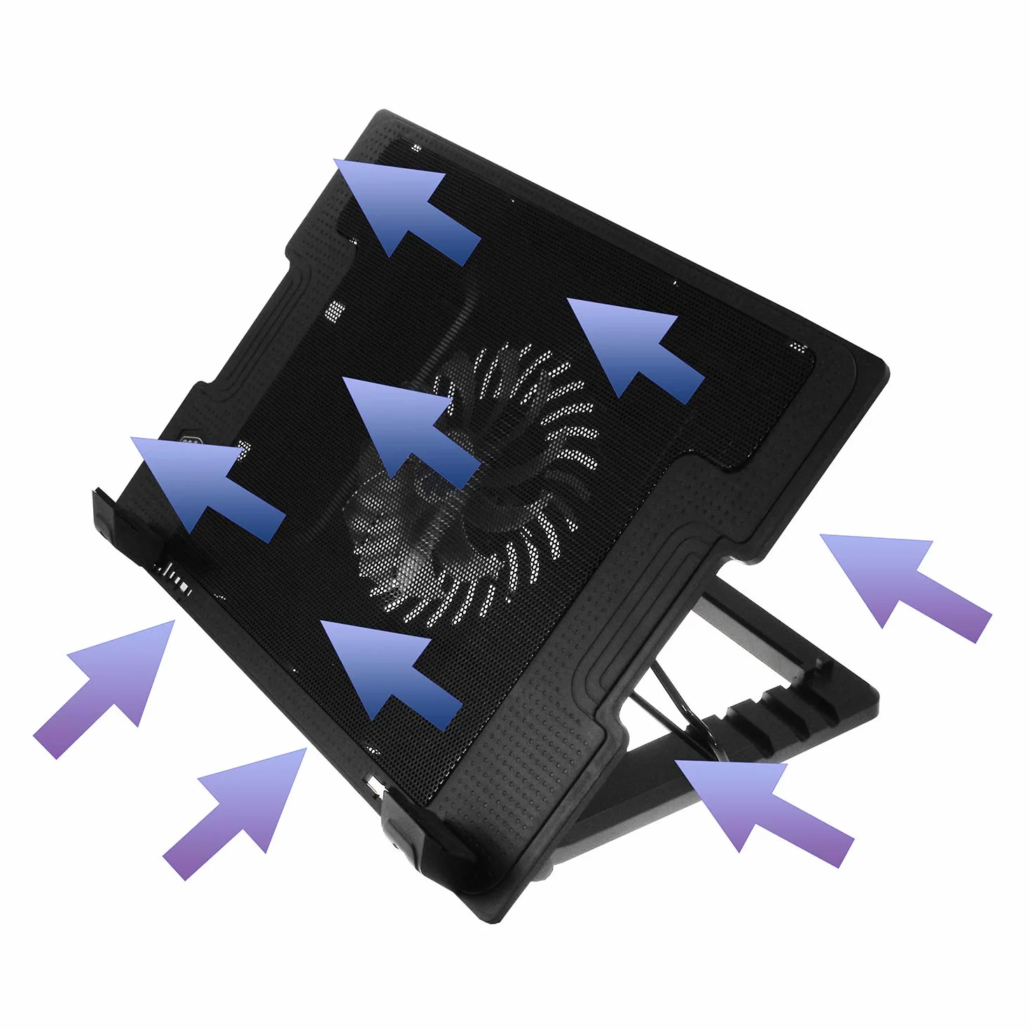 AABCOOLING NC20 Refroidisseur PC Portable 125mm Ventilateur Inclinaison Réglable Rétroéclairage Bleu Support jusqu'à 15,6 Pouces