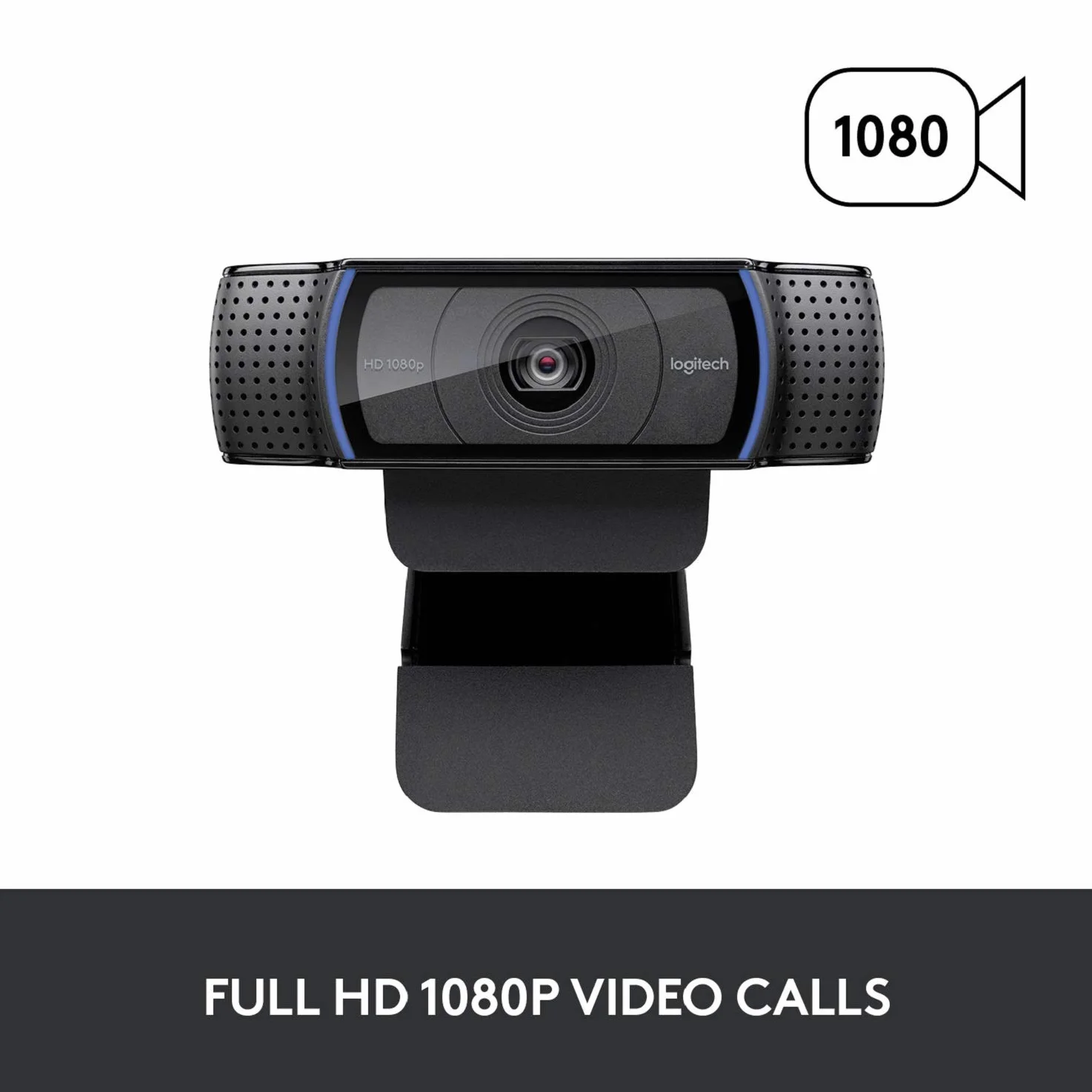 Logitech Webcam C920 HD Pro Full HD 1080p, double micro stéréo, noir (renouvelée)