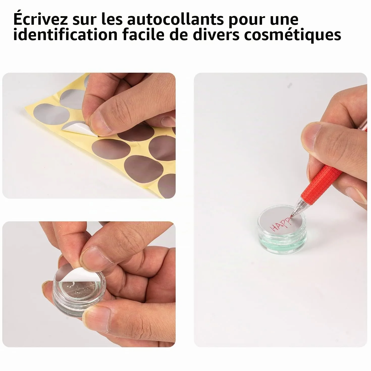 70 Pièces pot cosmétique vide 5ml Noir petit récipient cosmétique