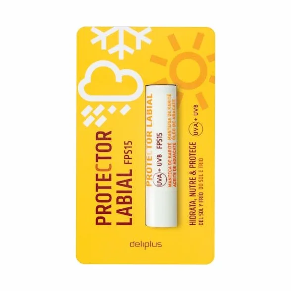 Deliplus Protecteur à lèvres FPS 15 4 g Beurre de karité Vitamine E Huile d'avocat