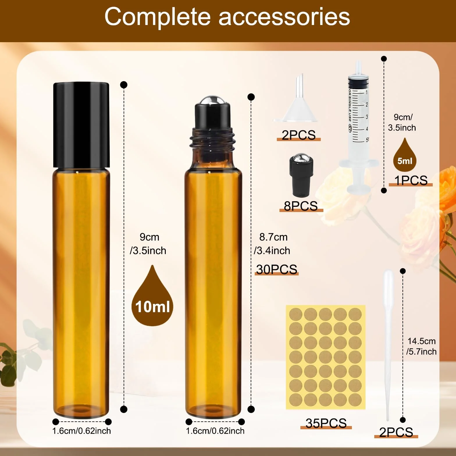 Bouteille Flacon Roll On Vide 10ml 30 Pièces Huiles Essentielles Aromathérapie Parfum