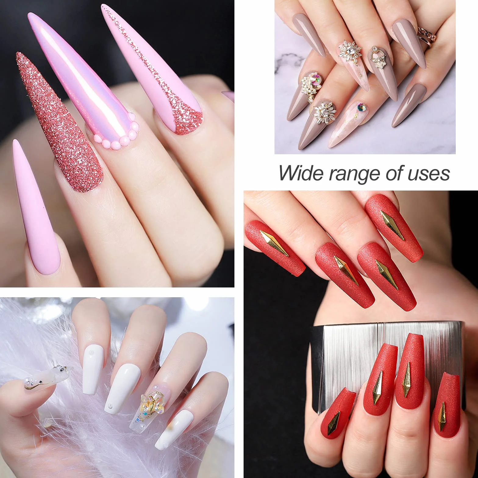 Pince à Ongles Polygel 5 Pcs Extension Transparente Outil Nail Art Gel UV Rapide