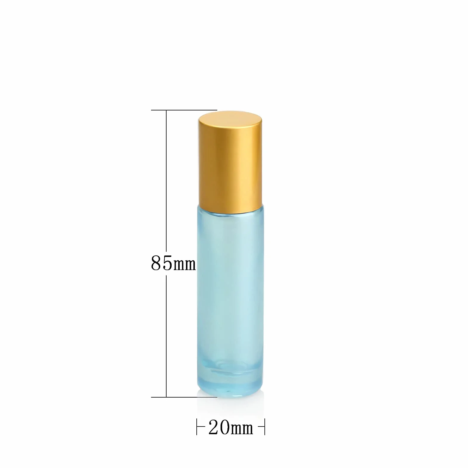Flacons à Bille pour Huiles Essentielles 10ml Lot de 4 – Bouteilles Roll-on en Verre Bleu avec Couvercle Or et Rouleau en Acier Inoxydable