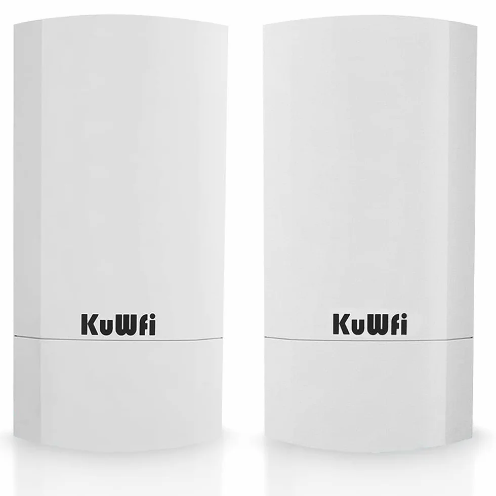 300Mbps Point d'accès extérieur Wi-FI Pont WiFi Ethernet, KuWFi Pont/CPE sans Fil intérieur et extérieur prenant en Charge Une Solution de Distance de Transmission de 1km pour PTP, Application PTMP