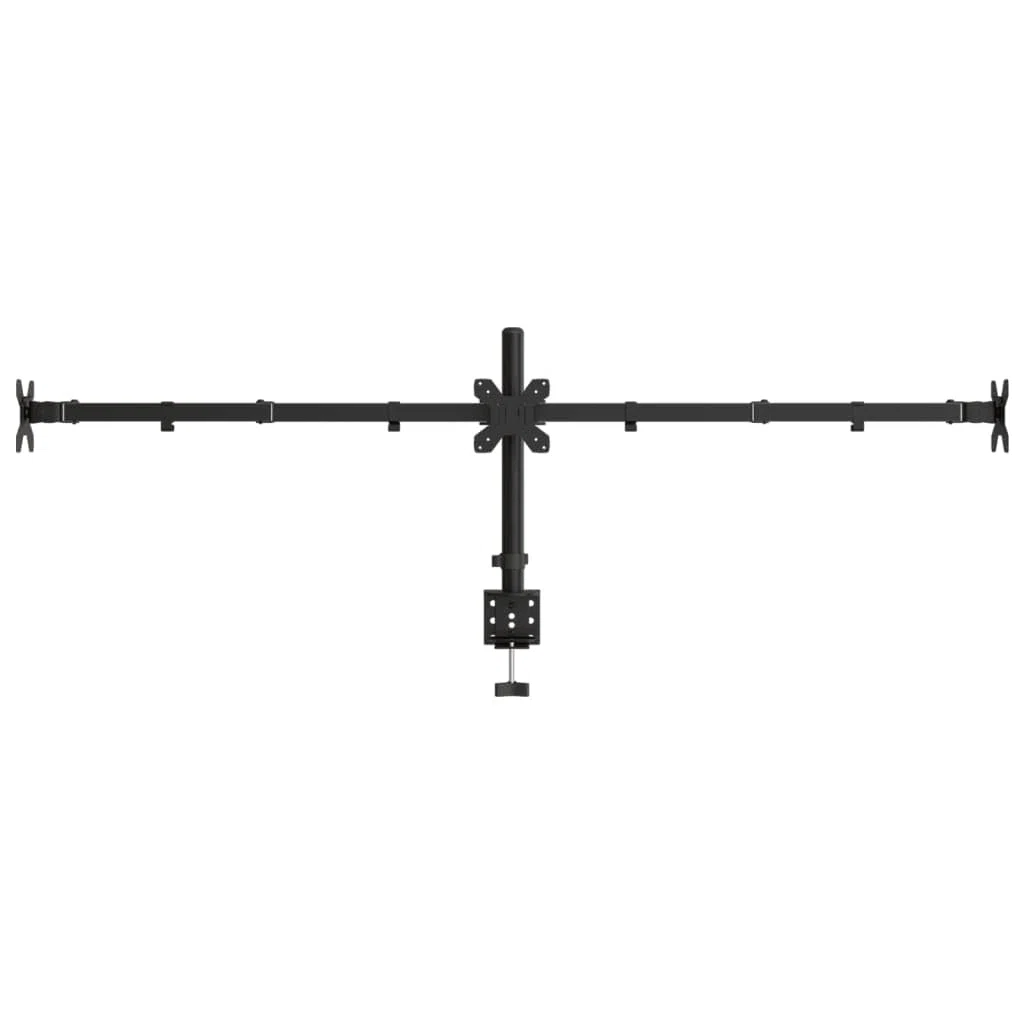 Support de Moniteur Triple Noir en Acier VESA 75 100 mm, réglable pour Bureau ou Mur, Compatible avec écrans 33-68 cm, Fixation Facile, Organisation câble Pratique