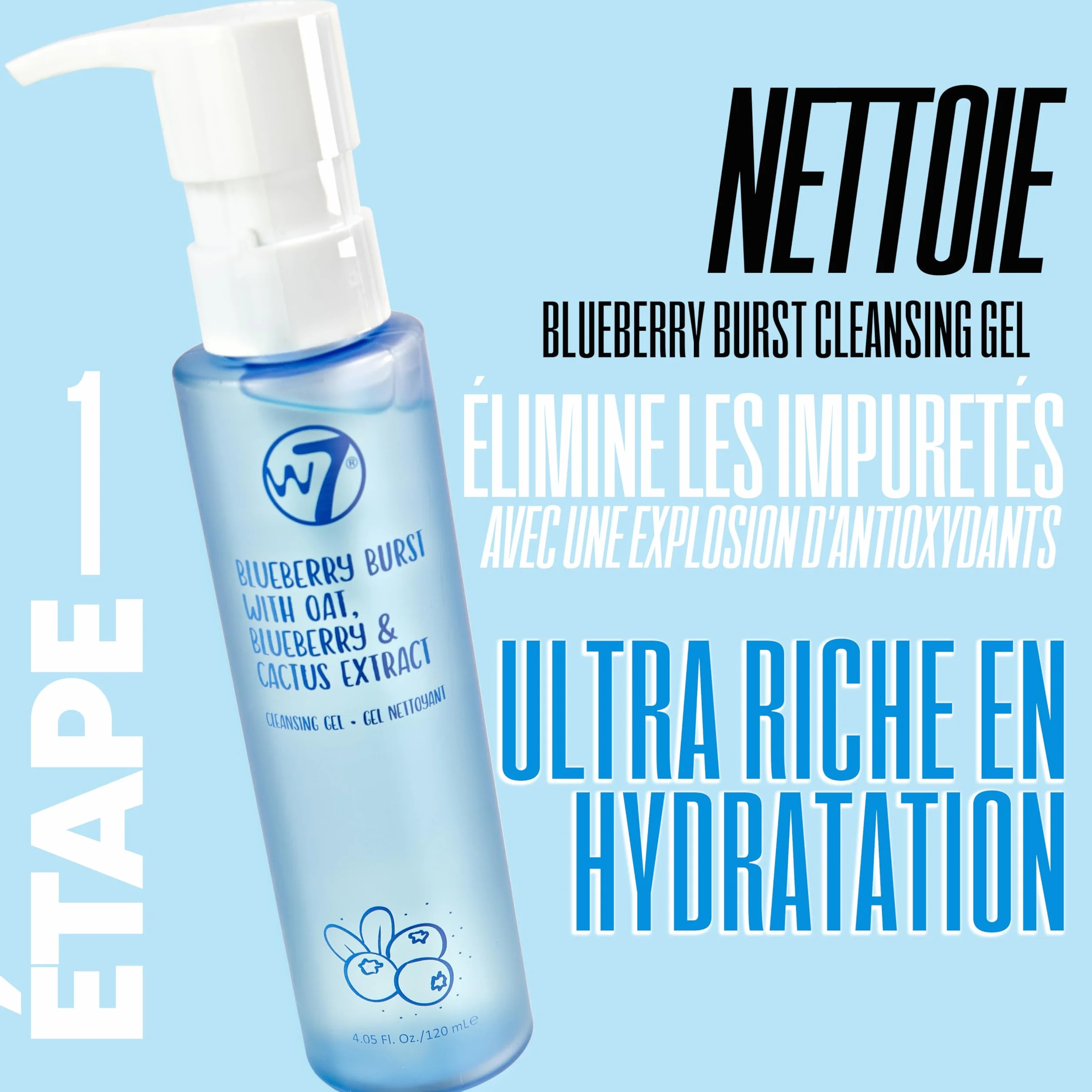 W7 Coffret de Soin de la Peau 5 Étapes Crème Hydratante Sérum Tonique Nettoyant Masque Lèvres