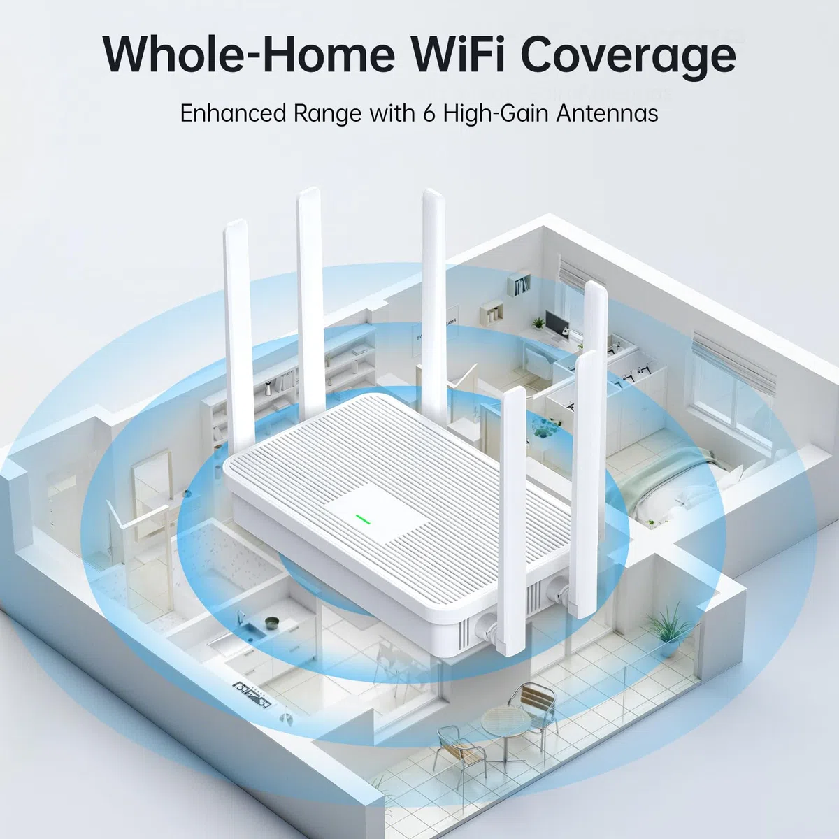 Système de Pont sans Fil avec portée de 5 km, connecteurs Double Gigabit, Alimentation PoE, routeur WiFi AX3000 et Supports d'installation réglables, kit Complet pour ponts sans Fil Point à Point