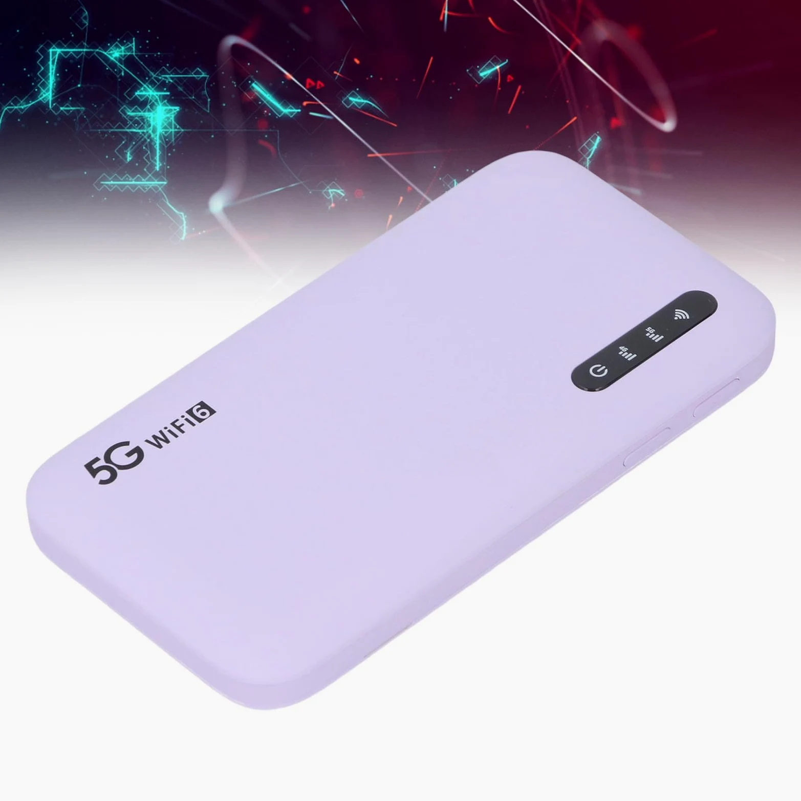 Point D'accès Mobile 5G, Routeur Wi-FI Haut Débit de Wi-FI 6 avec Emplacement pour Carte Nano SIM, Compatible avec 16 Appareils, Batterie 6100 MAh, Point D'accès Wi-FI Portable