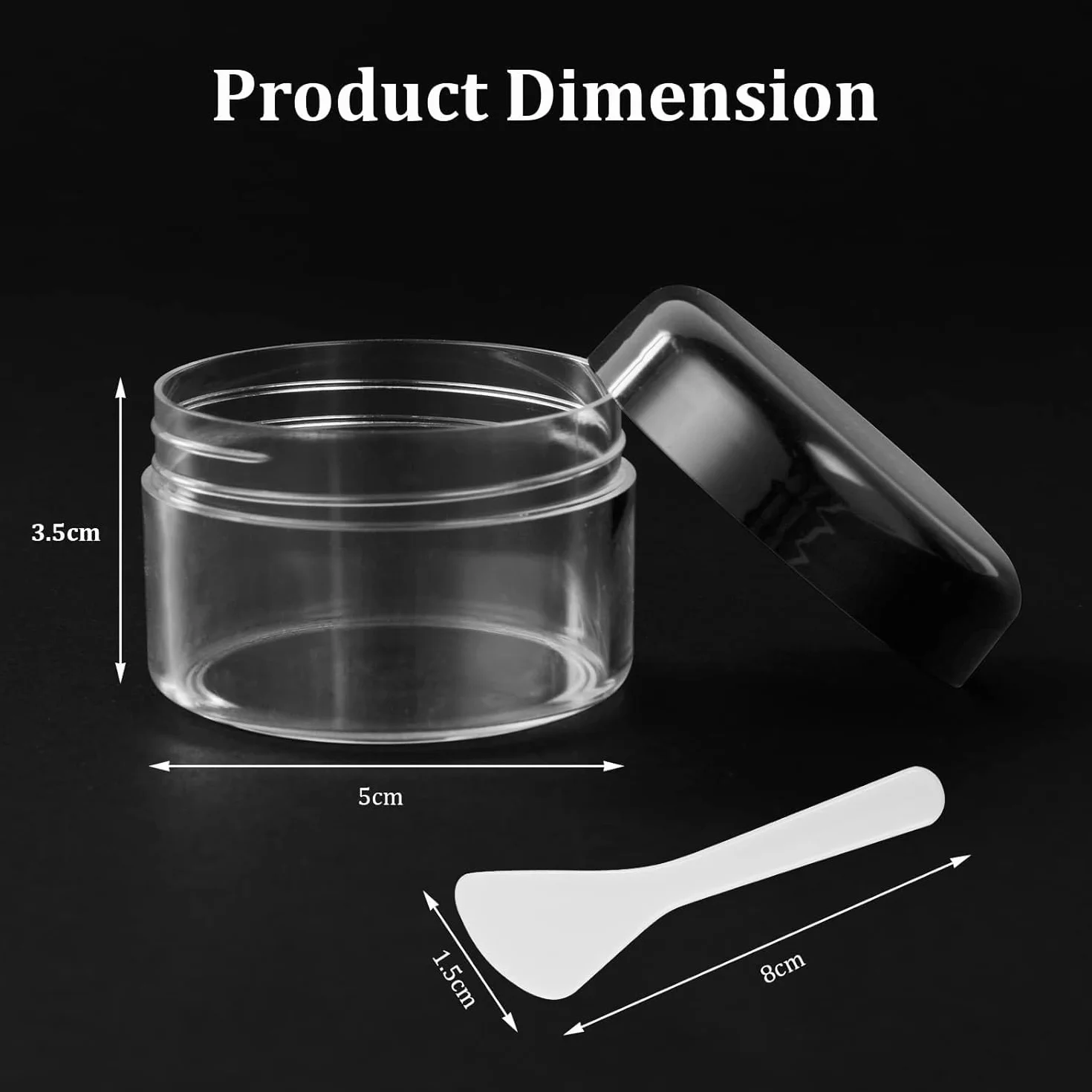 Flintronic 12PCS 50g/50ml Petit Pots Vide Cosmétiques Transparent avec Spatule et Étiquette pour Lotion Crème