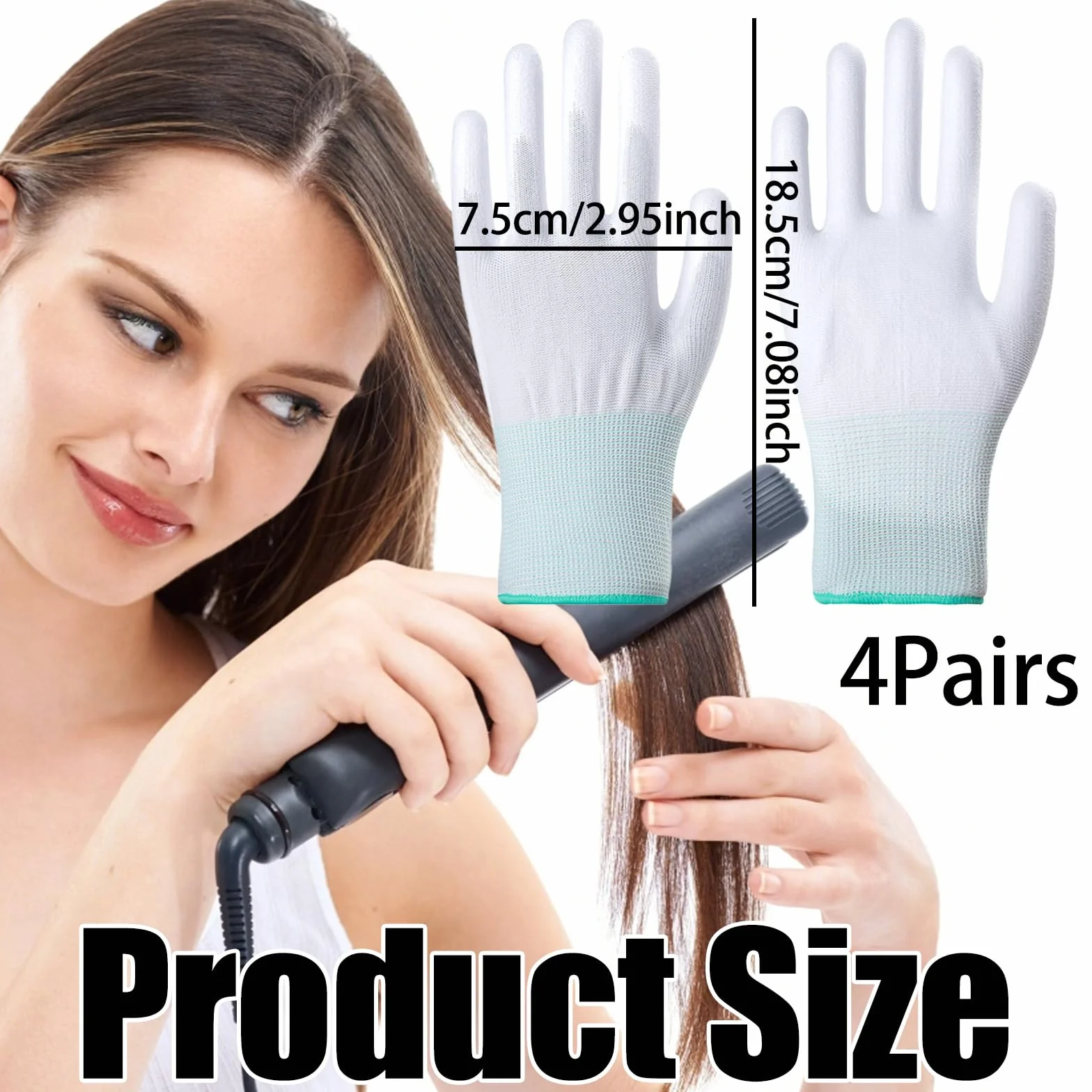 Gants de Coiffure Thermiques avec Doigts en Silicone, Protection Contre la Chaleur, Isolants pour Lisseurs et Bâtons Bouclés