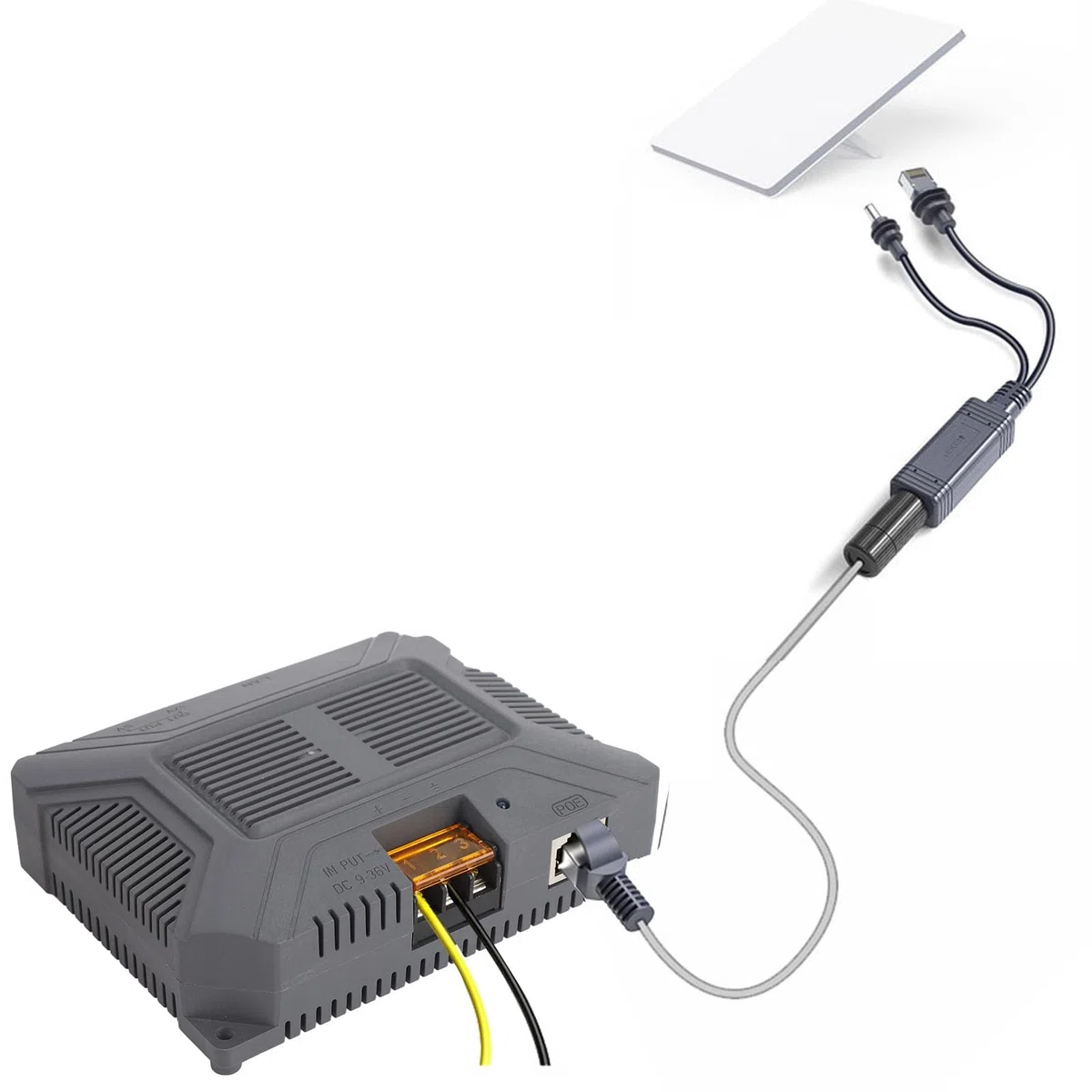Injecteur PoE 5 en 1, ABS Durable pour Mini Kit d'antenne Satellite Internet, Puissance de Sortie 150 W, Connexion Haut Débit pour Une Intégration Flexible d'appareils