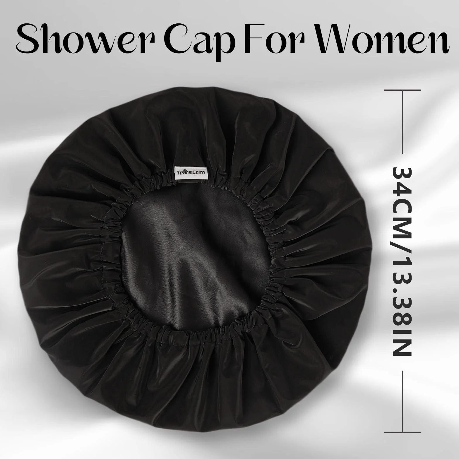 Bonnet de douche réutilisable imperméable double couche pour femme noir taille unique