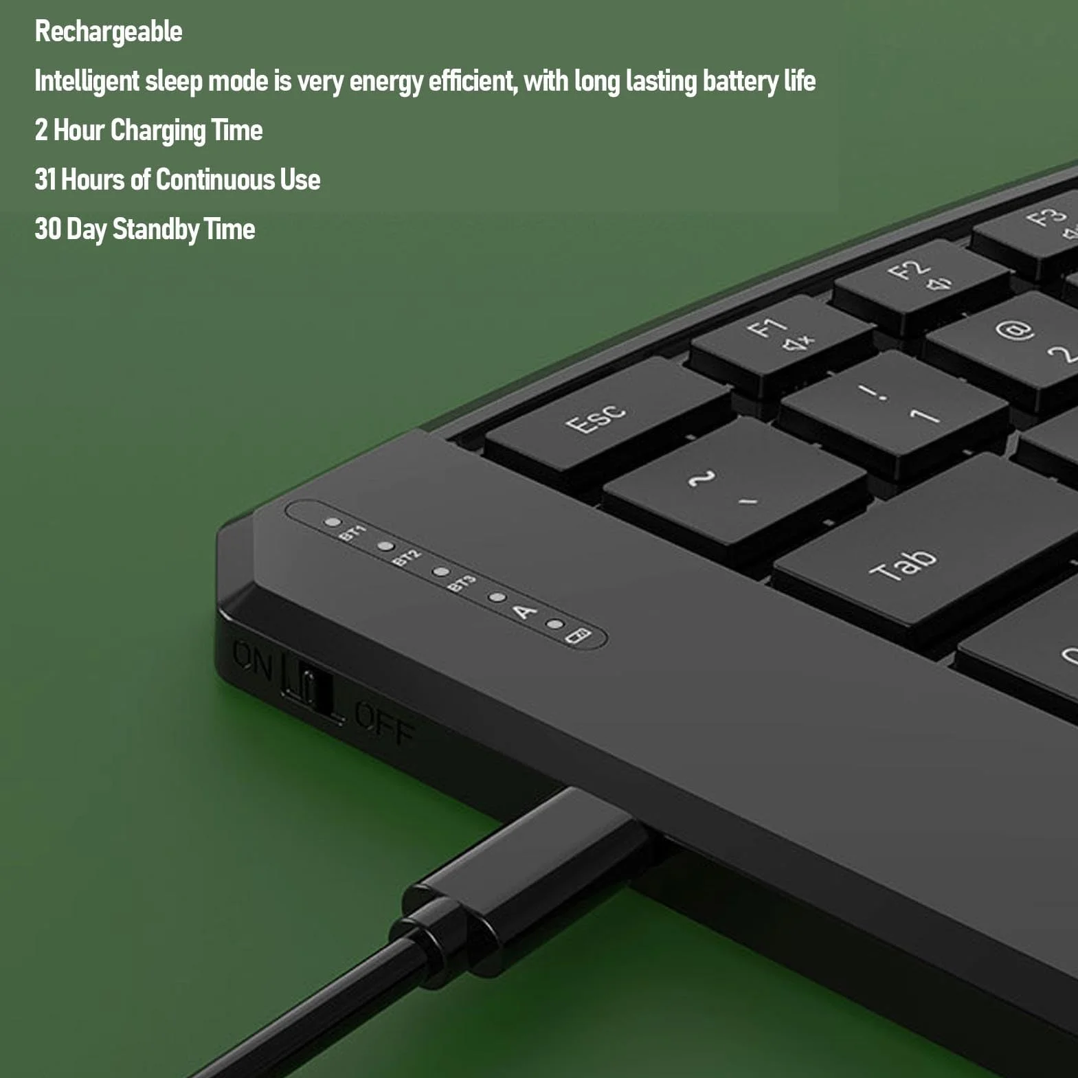 Tosuny Clavier Ergonomique Pliable, Clavier Ergonomique divisé Bluetooth 5.0 sans Fil Portable avec des Clés de Ciseaux Silencieuses, pour Les Affaires, Compatibles avec Un Ordinateur
