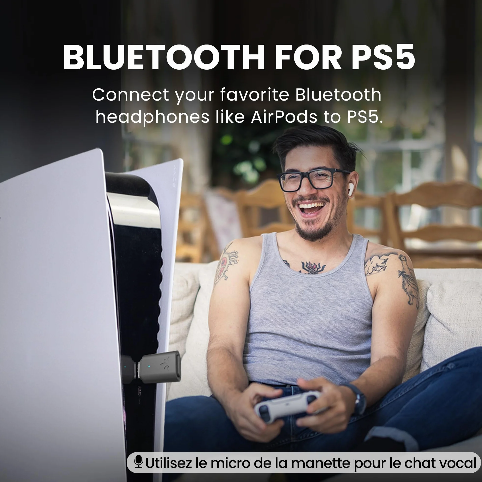 Avantree C81-Gaming Adaptateur Audio USB-C Bluetooth 5.3 PS5 Puce Qualcomm aptX Adaptive HD