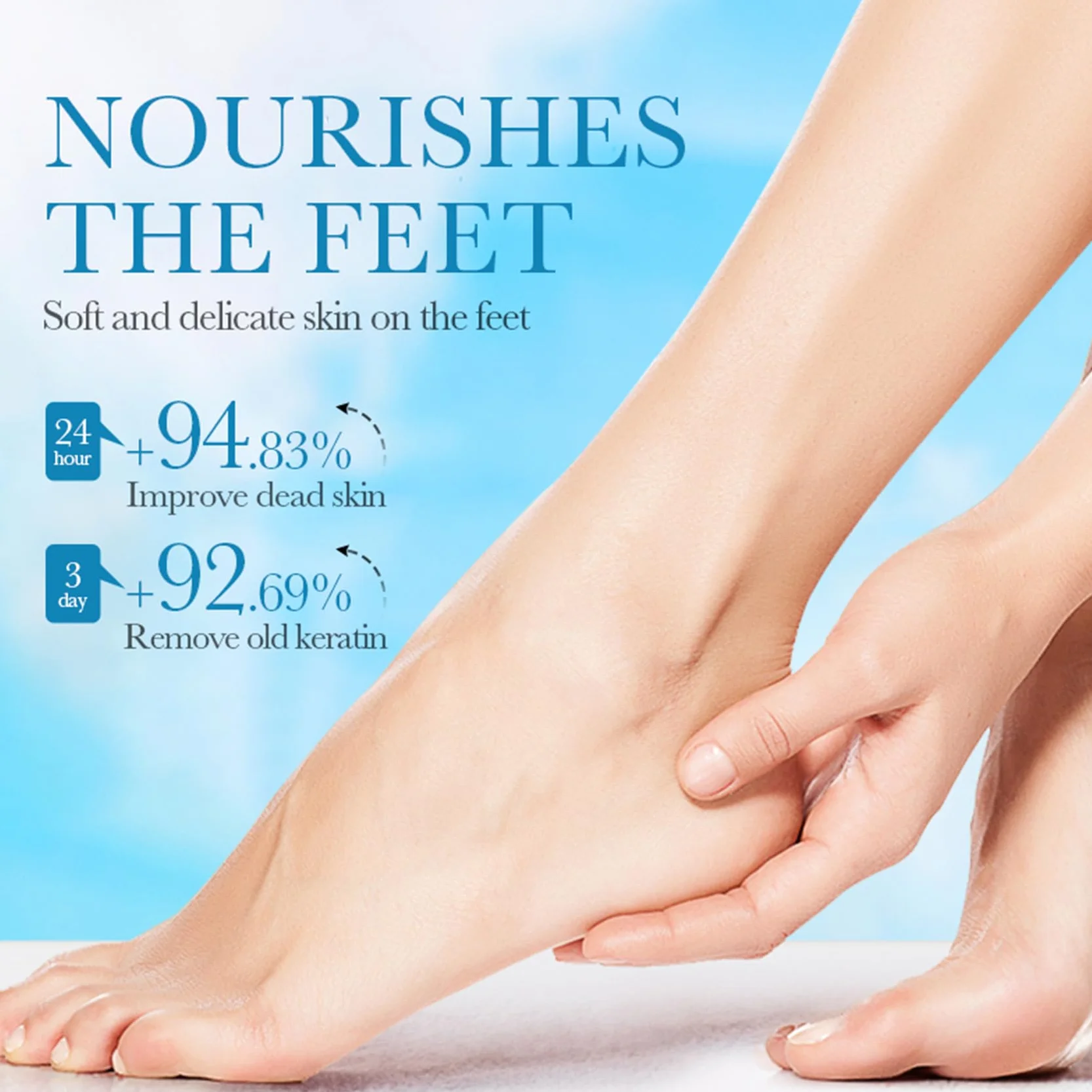 Masque Pied Hydratant Exfoliant Nourrissant 4 Paires Aloe Vera Lavande Soin Callosités Crevasses Pieds Secs