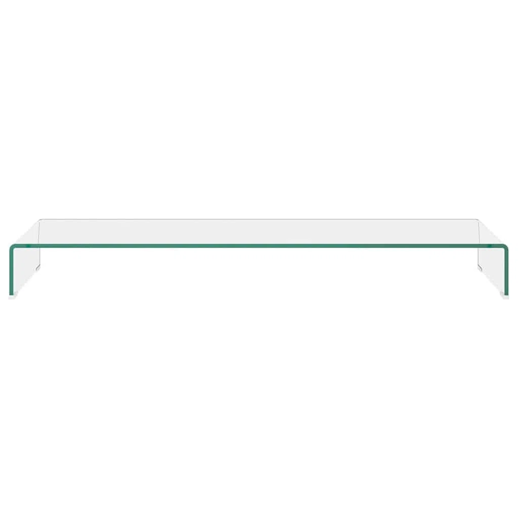 Leasha Rehausseur Écran PC Bureau, Réhausseur d'Écran Support de Moniteur 120x30x13 cm verre transparent