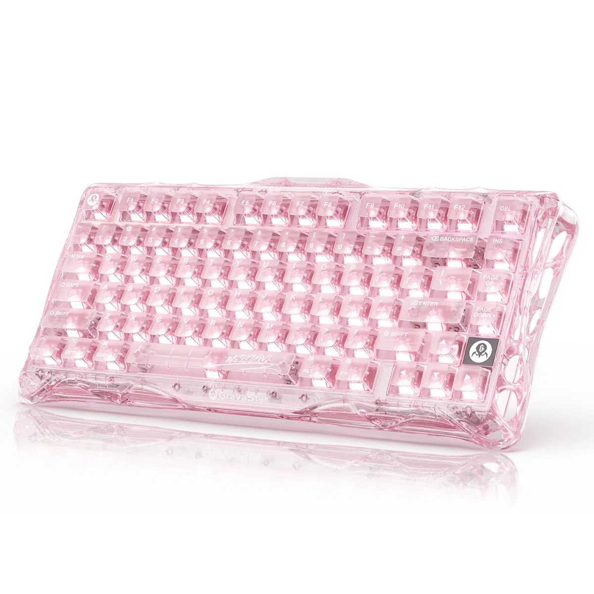GravaStar Mercury K1 Lite Clavier Gamer Mécanique sans Fil 75%,Crystal Rose