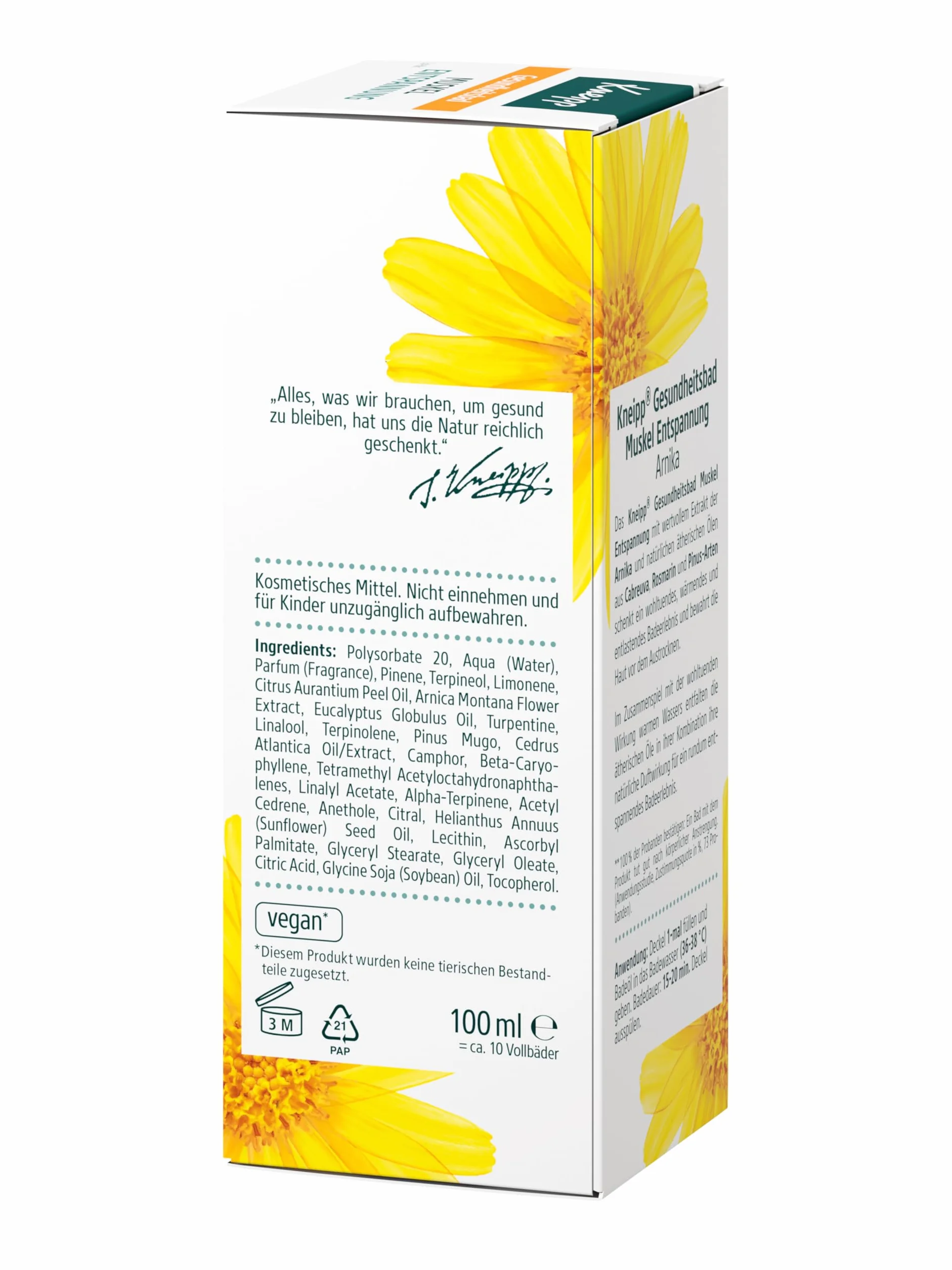 Kneipp Huile de Bain Arnica Cabreuva Romarin Pinus 100 ml