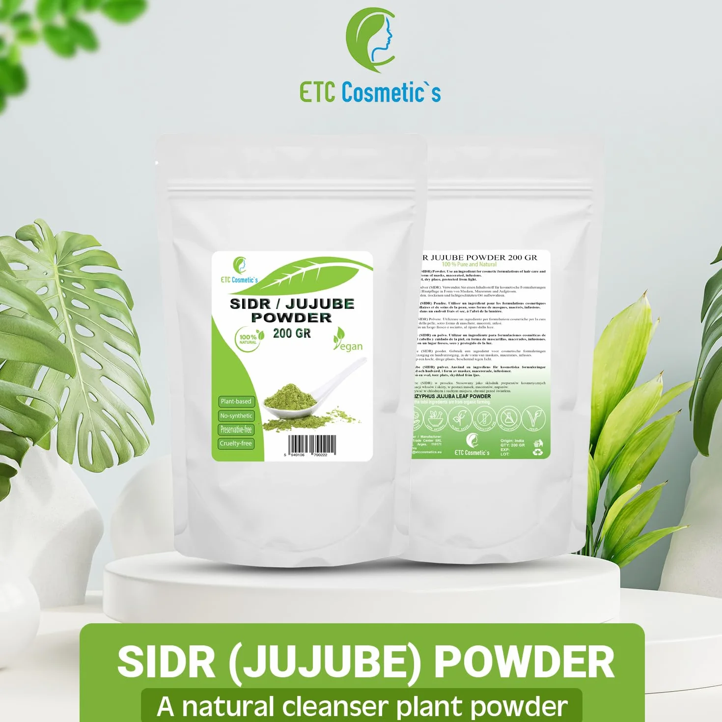 Poudre de SIDR JUJUBIER 200gr nettoyante naturelle pour cheveux fins faibles abîmés 100% pur