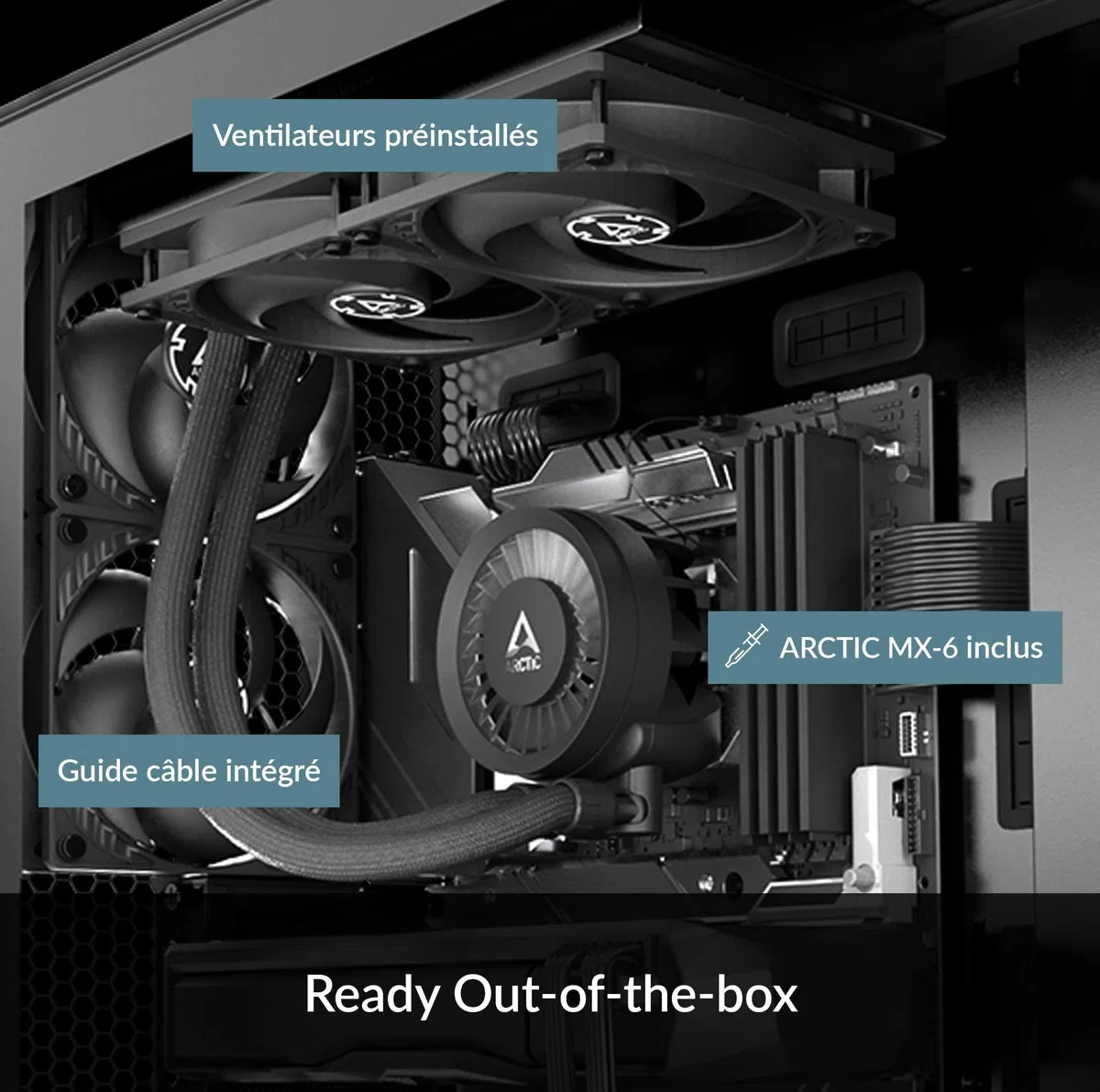 ARCTIC Liquid Freezer III 240 - PC à refroidissement par eau, refroidisseur d’eau tout-en-un pour processeur AIO, Compatible Intel LGA1851/1700 et AMD AM5/4, Pompe à commande PWM efficace - Noir