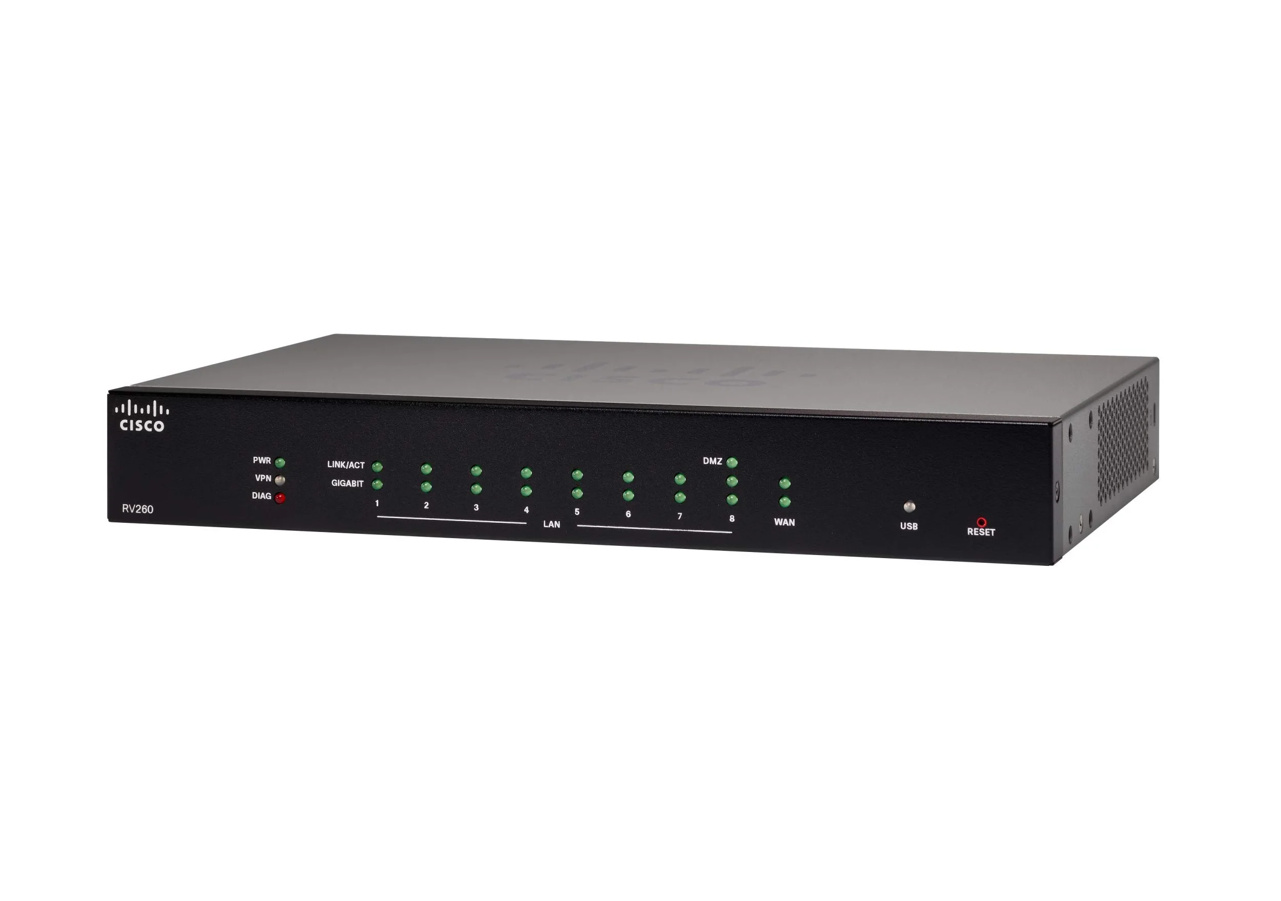 Routeur VPN Cisco RV260 avec 8 Ports Gigabit Ethernet (GbE), Protection à Vie limitée (RV260-K9-G5)