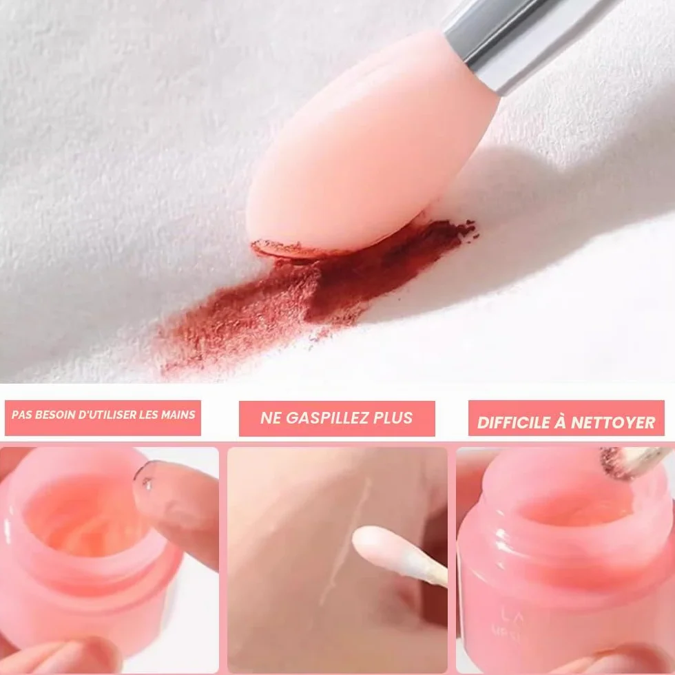 Pinceau à Lèvres en Silicone Double Face, 4 Pcs Mini Portable, Applicateur Baume à Lèvres