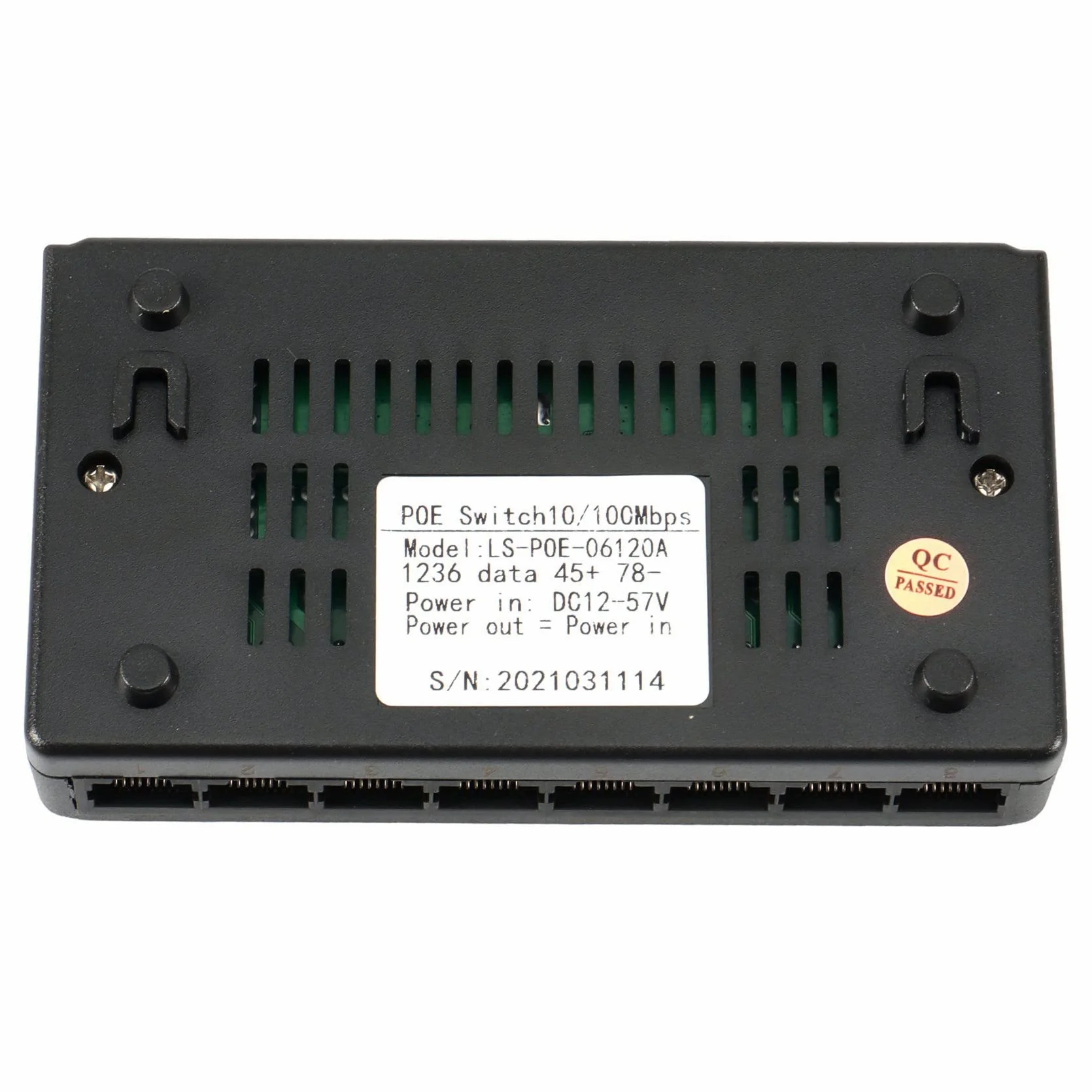 5X Alimentation D'Injecteur de Commutateur 8 Ports 6 + 2 POE sur Ethernet RJ45 sans Adaptateur Secteur Système de Réseau Familial 10 / 100M pour Caméras