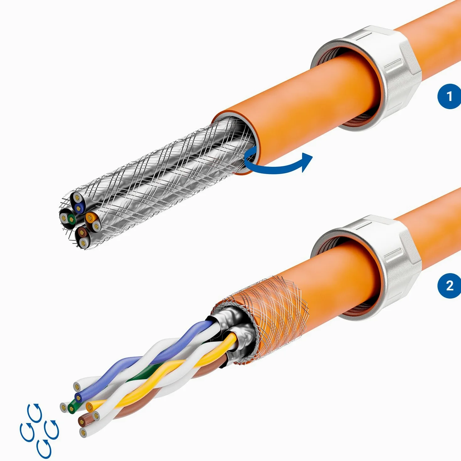 deleyCON 12x Connecteur Réseau RJ45 Cat 6a Coudé 90° sans Outil, Blindé, 10 Gbit/s - pour Câbles D’installation Rigides - Ethernet LAN/DSL, Patch | Sans outil, blindé, pour câble de pose rigide, câble brut, connecteur RJ45 Ethernet LAN DSL câble patch