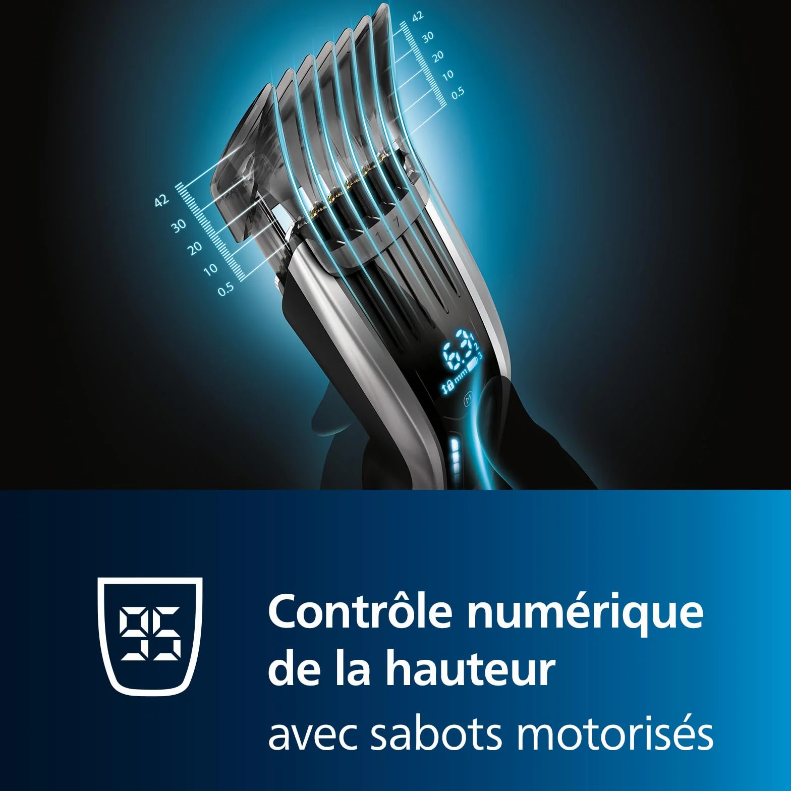 Philips Série 9000 Tondeuse à Cheveux avec Interface à Balayage Tactile HC9450/15