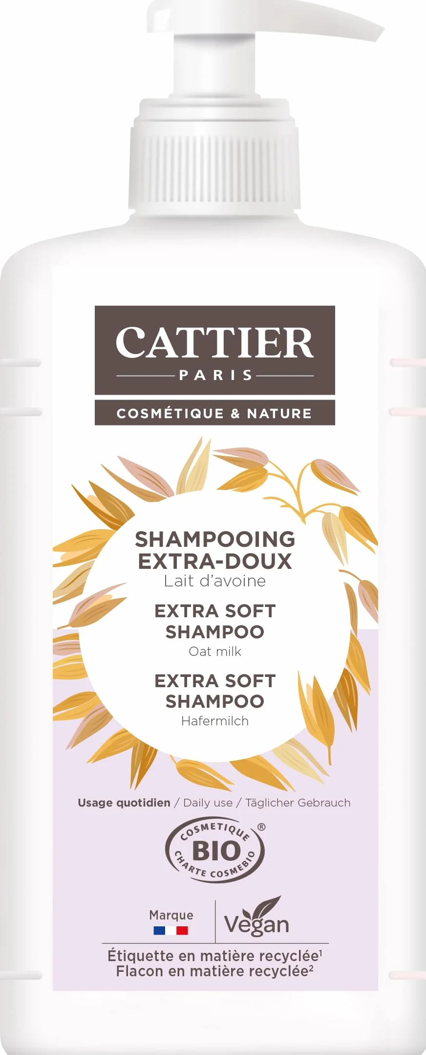 Cattier Shampooing Extra Doux Usage Quotidien 1 Litre