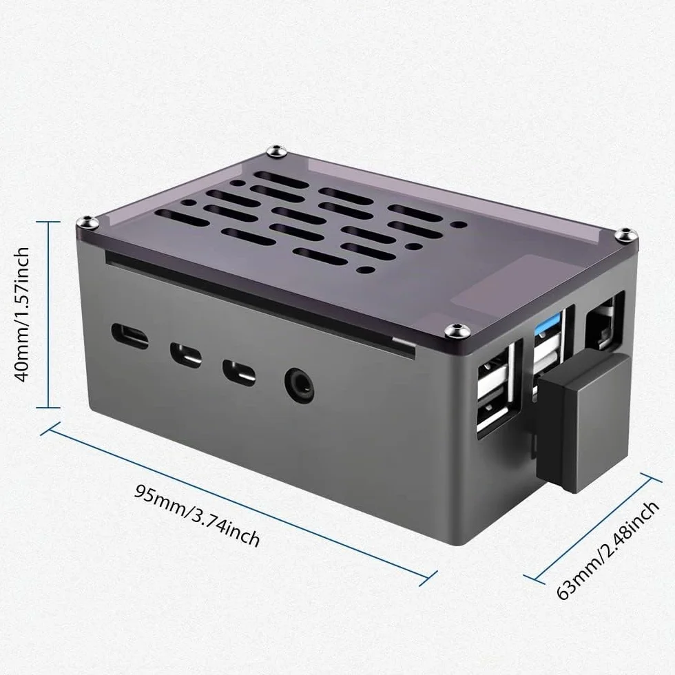 GeeekPi Boîtier NAS Raspberry Pi 4 en aluminium avec ventilateur PWM et adaptateur SSD M.2 SATA