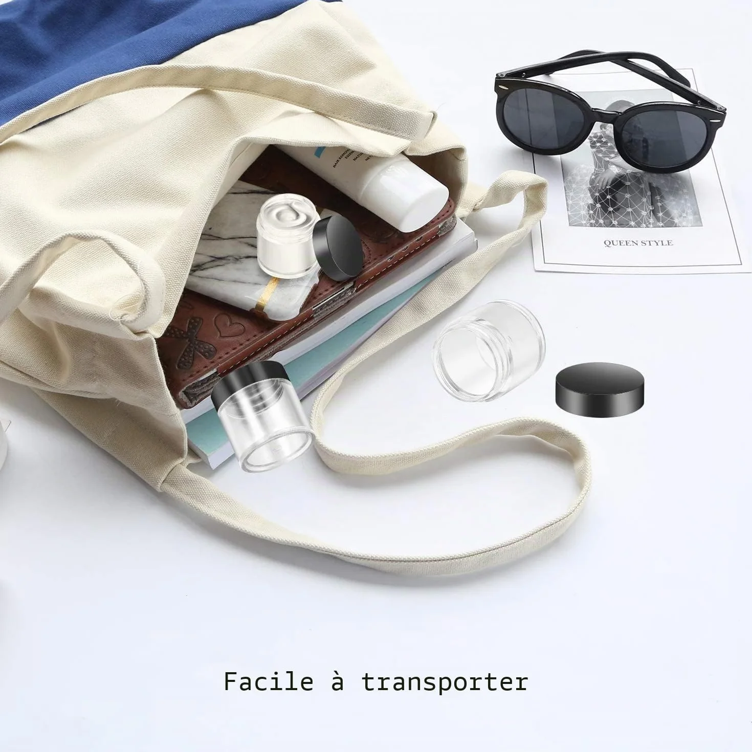 Pots Vide Cosmétiques 10g Plastique Transparente avec Couvercle pour Bougie Échantillon, 30 Pièces