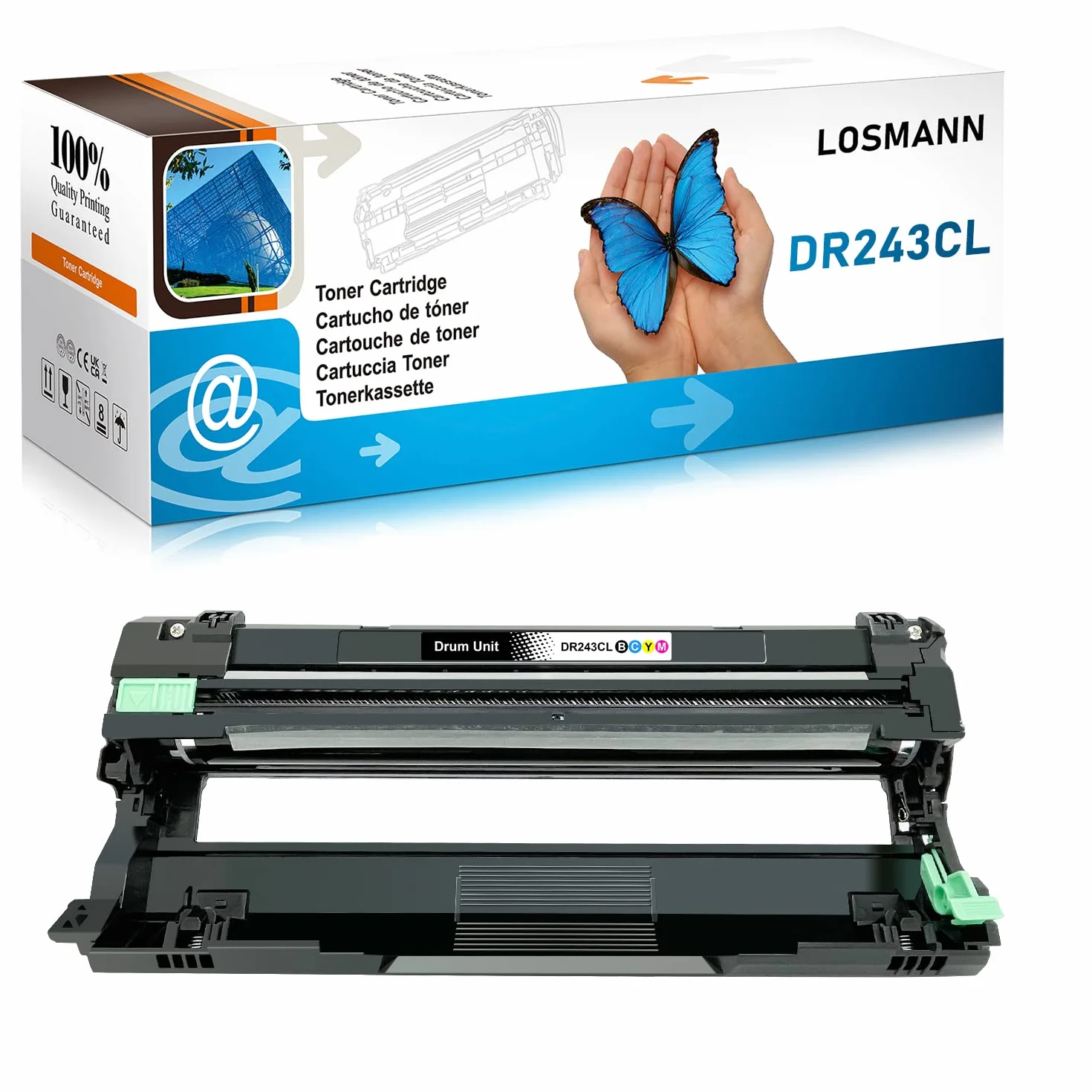LOSMANN Tambour Compatible Brother DR-243CL BK/C/M/Y pour Imprimante Laser Couleur