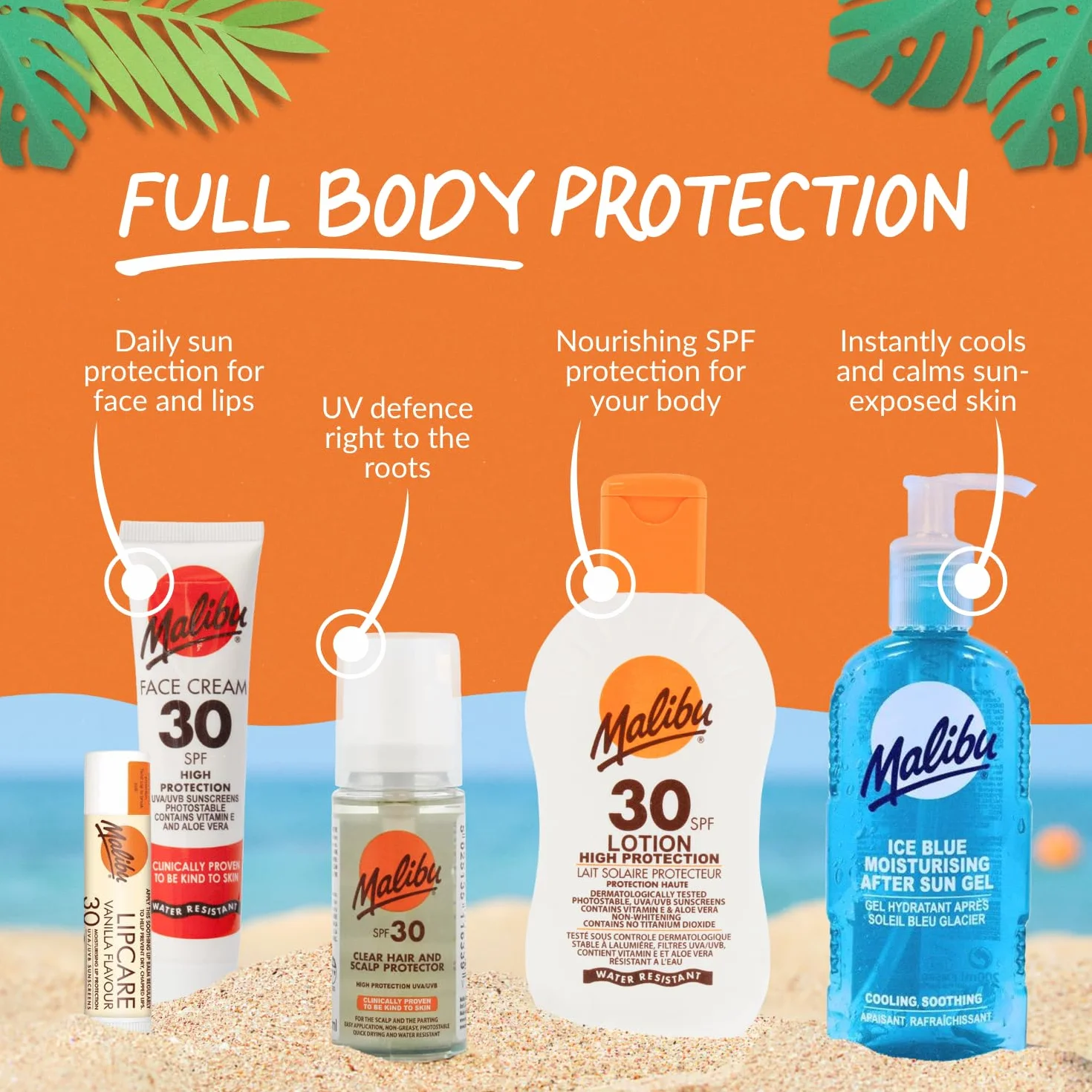 Malibu Face Lotion Plus Lipbalm SPF30