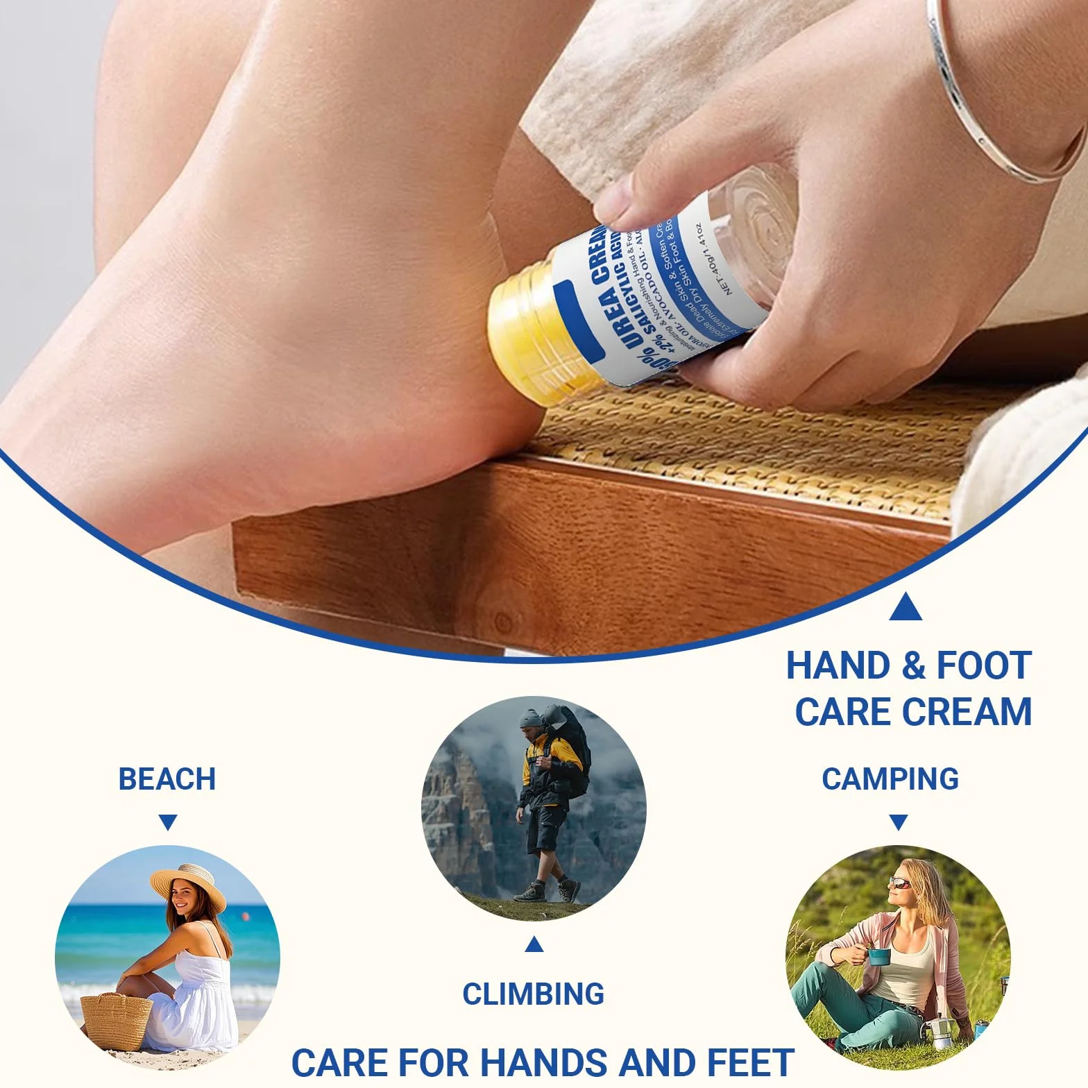 Crème à l'Urée 60% 40g pour Pieds Secs et Fissurés, Réparatrice Hydratante avec Aloe Vera